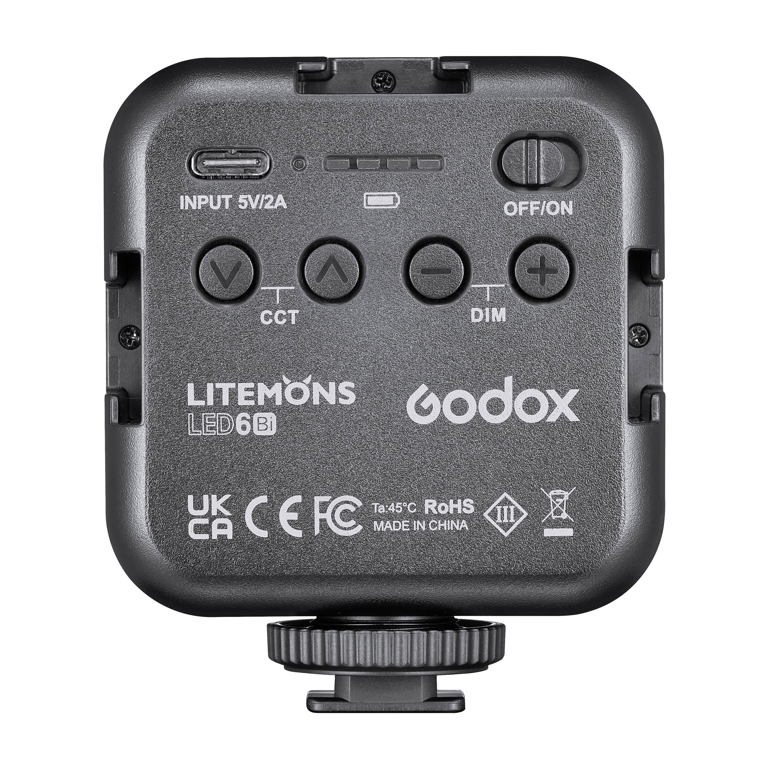 LITEMONS LED6Bi On-Camera Bi-Color LED Video Light for Photography, YouTube, Streaming & Film Production - Adjustable 3200K-5600K, Dimmable, Portable Studio Lighting