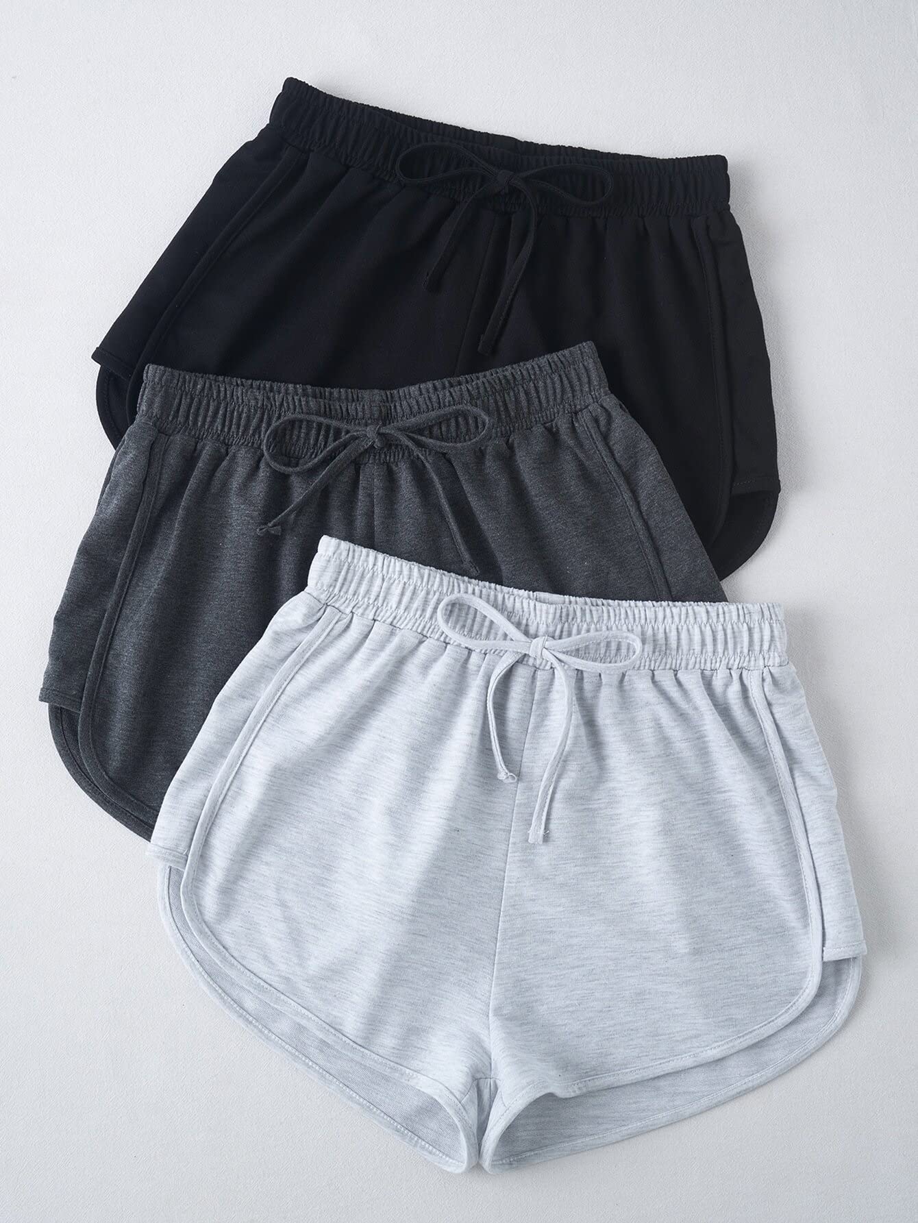 Wocrolse Women's Summer Shorts 3 Pack - Tie Front Athletic Shorts for Running, Office, Beach & Casual Wear | Comfortable & Stylish Workout, Lounge & Outdoor Shorts