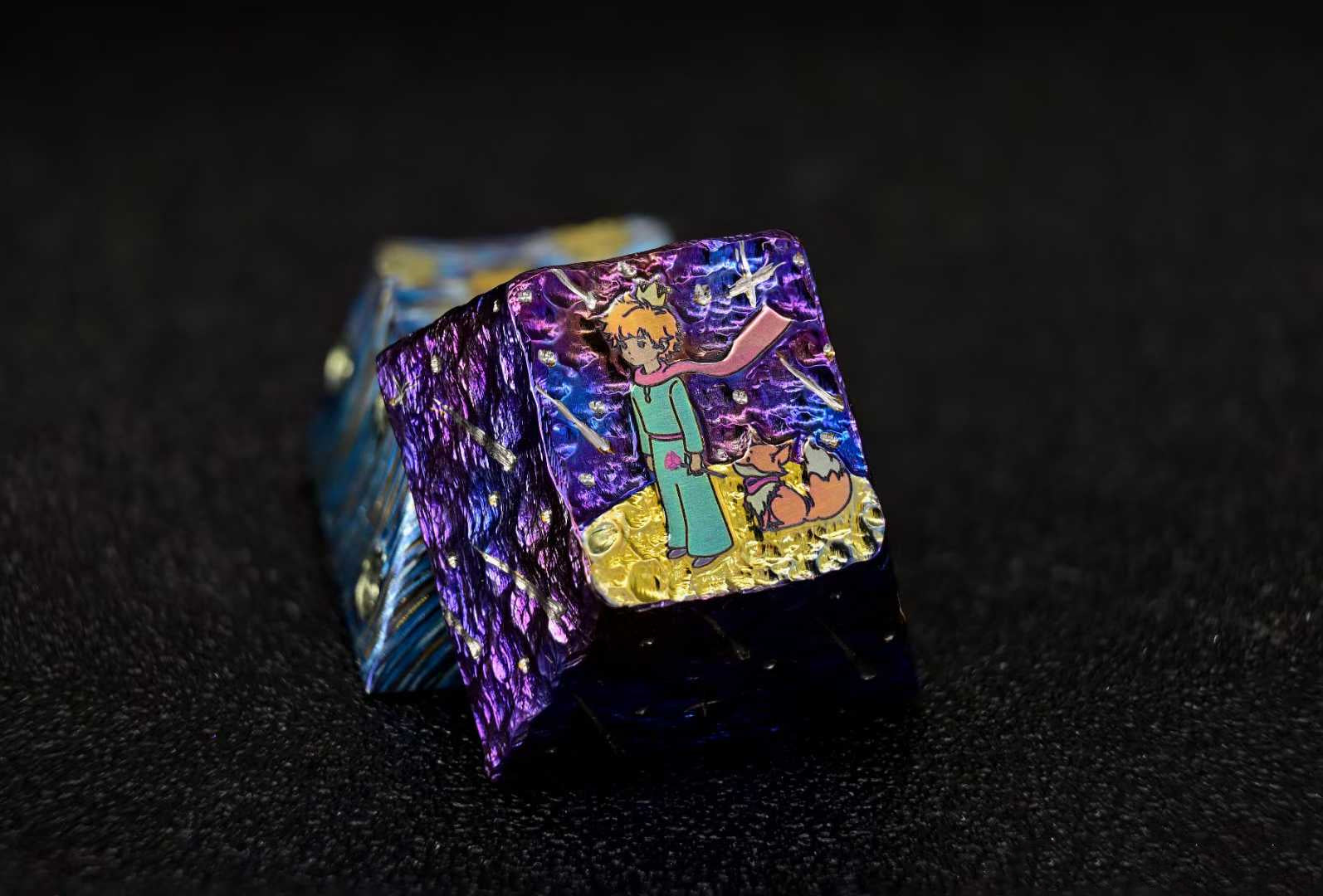 The Little Prince Handcrafted Titanium Alloy Custom Keycaps - 1U Metal Artisan Keycaps for Mechanical Keyboards | Perfect for Gaming, Typing & Collectors