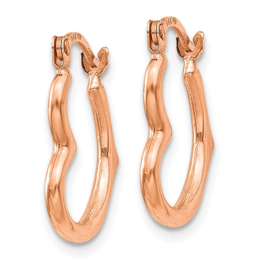14K Gold Heart Shaped Hollow Hoop Earrings for Women - Diamond2Deal Fine Jewelry | Valentine's Day Gift, Anniversary Present, Romantic Occasion Jewelry
