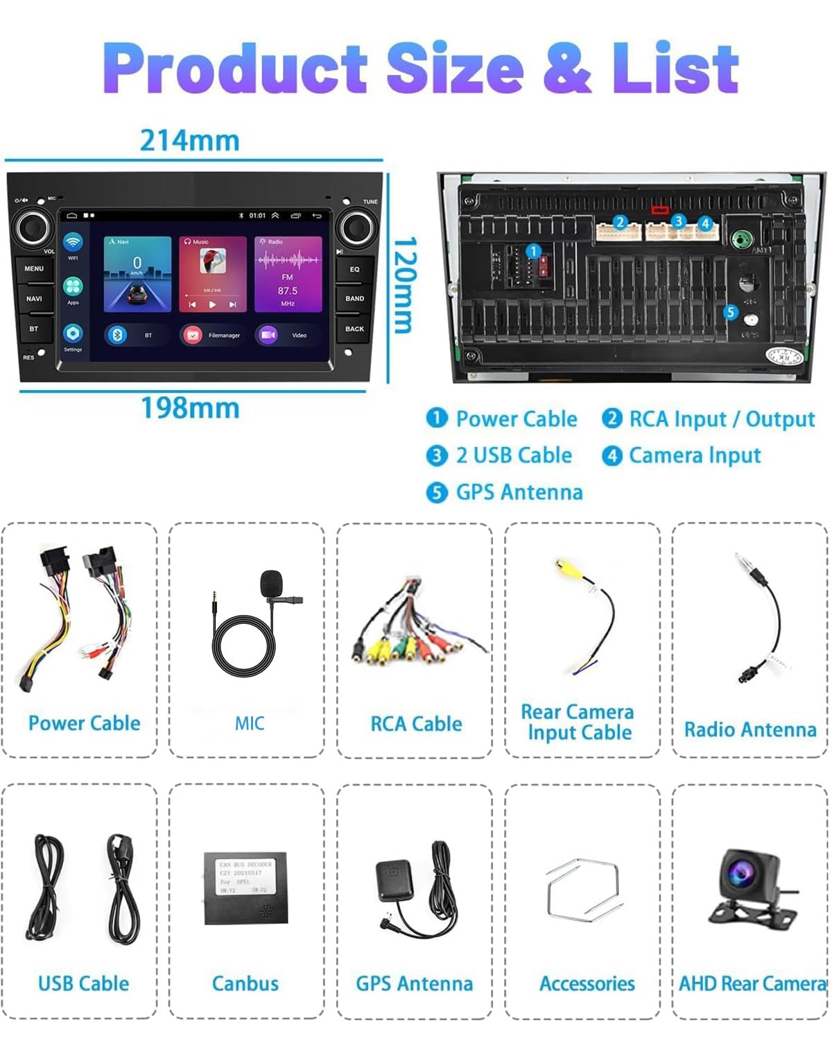 Hikity Android 13 Car Stereo for Opel Astra Corsa Antara Vectra - 7 Inch Touchscreen with Wireless Apple Carplay & Android Auto, 2+64GB, Bluetooth, GPS Navigation, Rear Camera, HiFi, WiFi, FM RDS, SWC - Perfect for Upgrading Your Opel Vehicle with Smart Connectivity & Entertainment