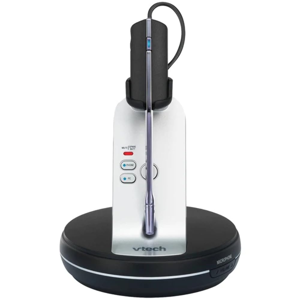 VTech VH6210 DECT 6.0 Wireless Headset - Convertible Office Headphone for Business Desk Phones & Softphones | Hands-Free Calling for Remote Work, Call Centers & Home Office