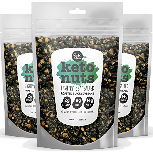 Dry Roasted Black Edamame Snacks - Sea Salt Flavor | High Protein, Low Carb, Keto & Vegan Friendly | Zero Sugar, Gluten Free Healthy Snack | Perfect for On-the-Go, Office & Keto Diet | by Keto Naturals (3 Pack)
