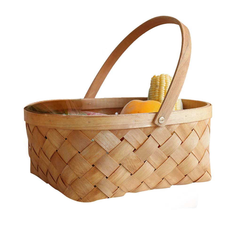 Handmade Rattan Storage Basket with Handle - Large Woven Sea Grass Basket for Home Organization, Bathroom, Nursery & Laundry Room Storage