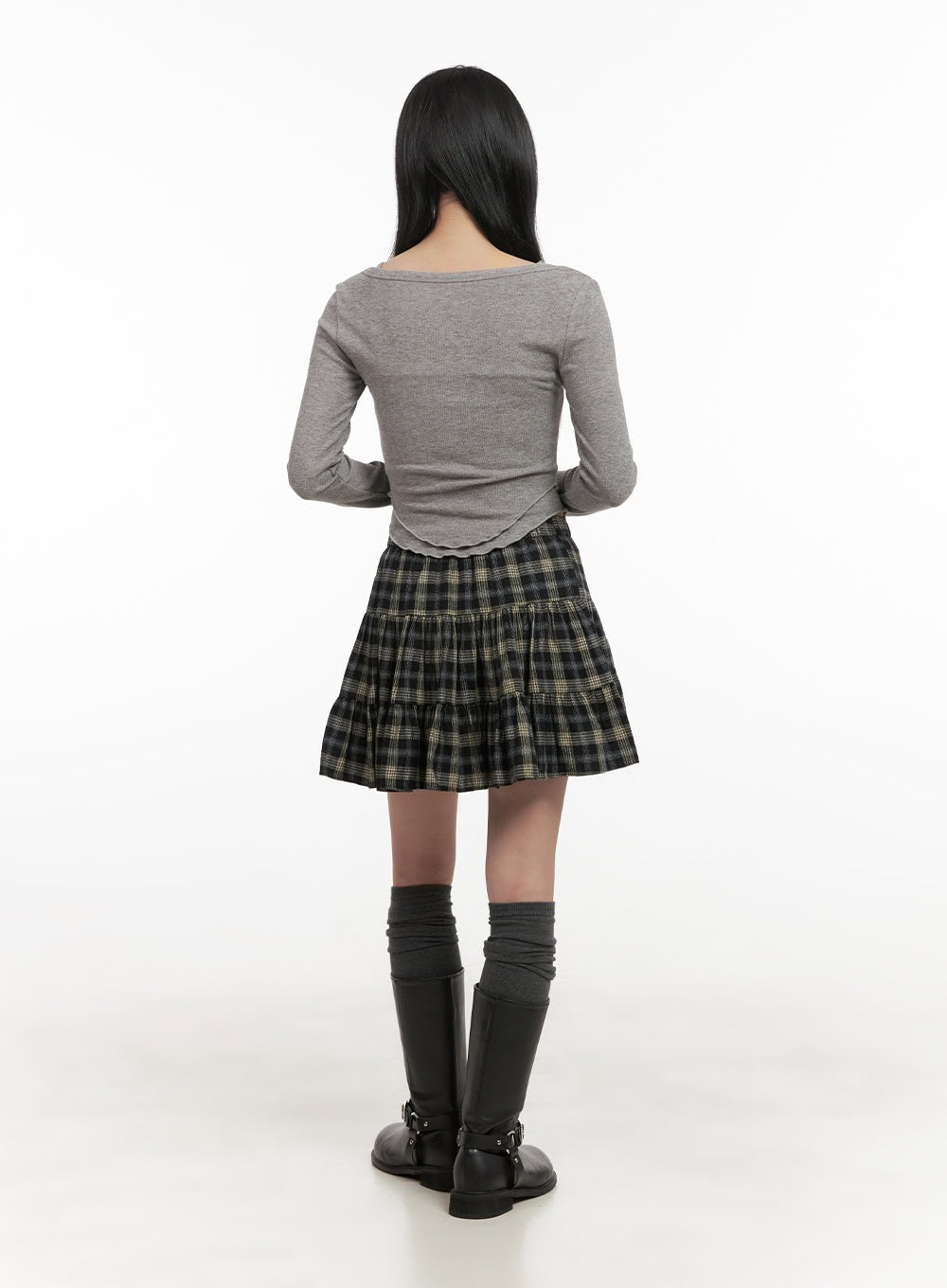 Checkered Ruffle Mini Skirt for Women - Vintage Plaid A-Line Skater Skirt with Elastic Waist | Perfect for Party, Date Night, and Casual Outfits