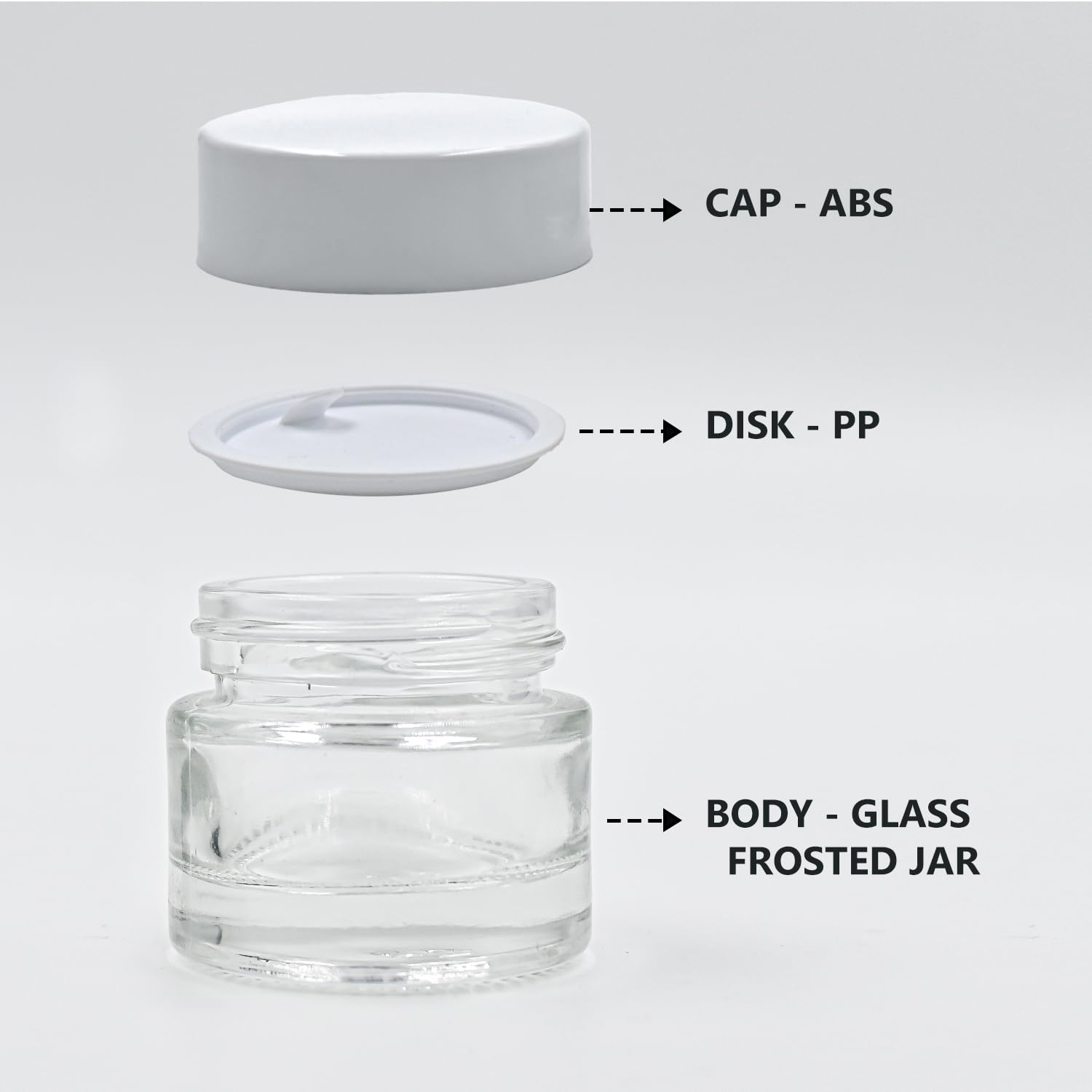 10g Round Empty Glass Cosmetic Jars with White Lids - Perfect for Creams, Balms, Face Scrubs & Body Lotions | Reusable Travel-Friendly Containers for DIY Skincare & Beauty Products