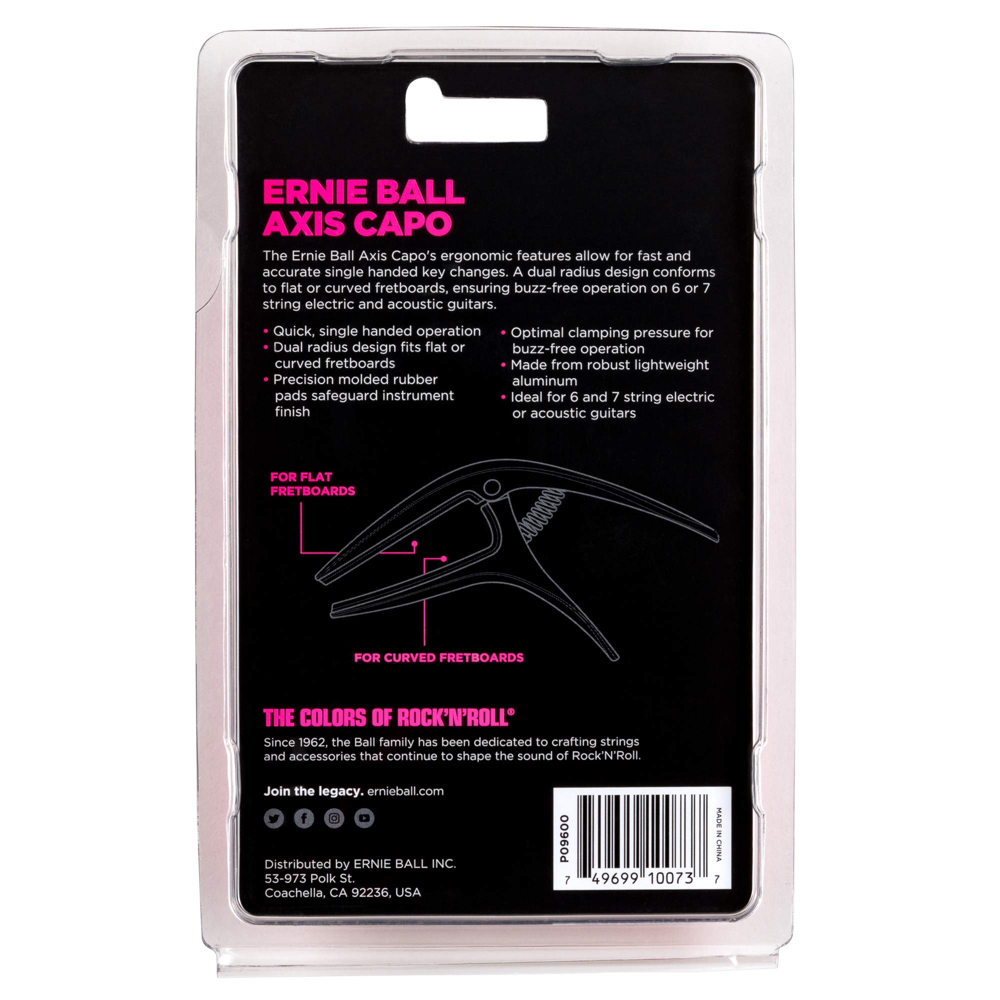 Ernie Ball Axis Dual Radius Capo Black Satin (P09600) & Earthwood Medium Light Phosphor Bronze Acoustic Guitar Strings 12-54 Gauge (P02146) - Perfect for Live Performances, Studio Recording and Acoustic Guitar Maintenance