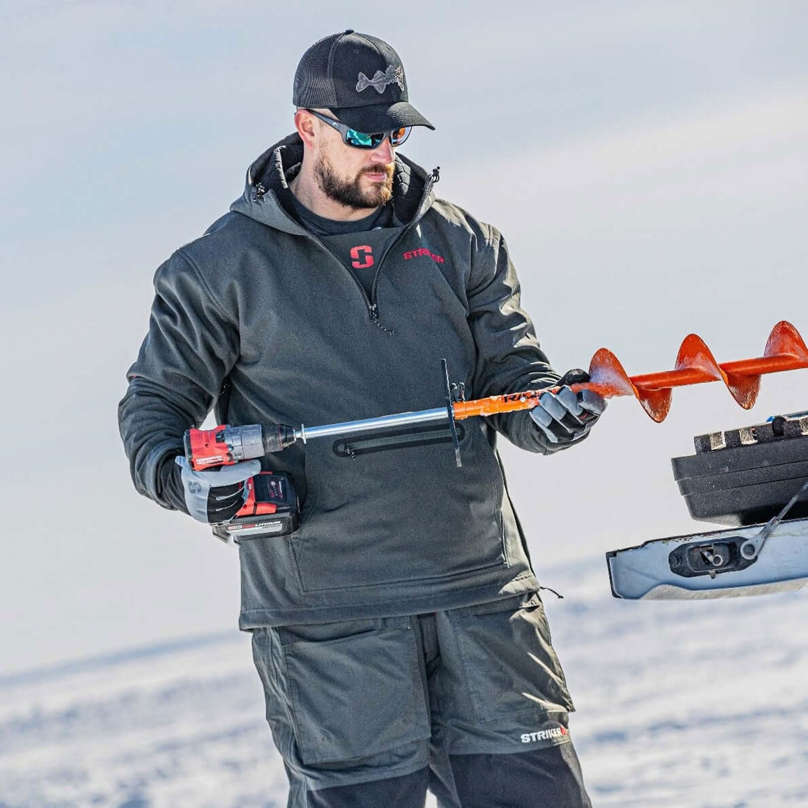 Striker Men's Renegade Windproof Water-Resistant Breathable Jacket with Adjustable Hood - Winter Ice Fishing, Hunting & Outdoor Activities Cold Weather Gear