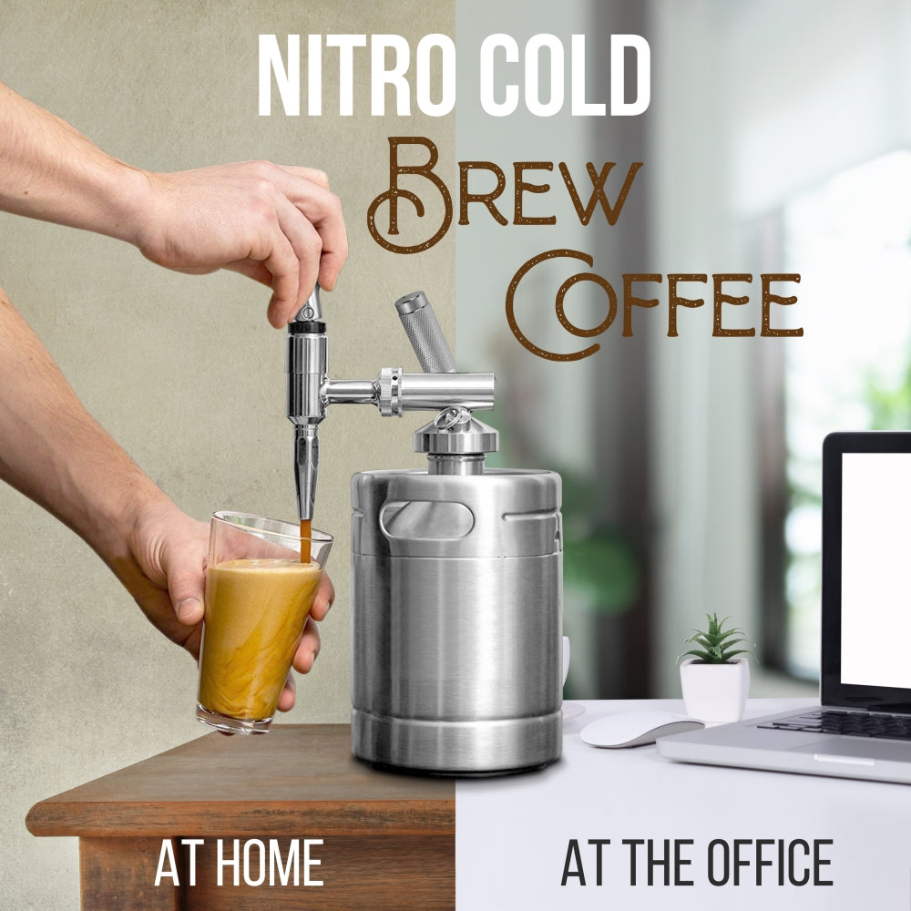 Premium Nitro Cold Brew Coffee Maker - Fast & Easy Home Brewing System for Smooth, Creamy Nitro Coffee - Perfect for Office, Camping & Gifting