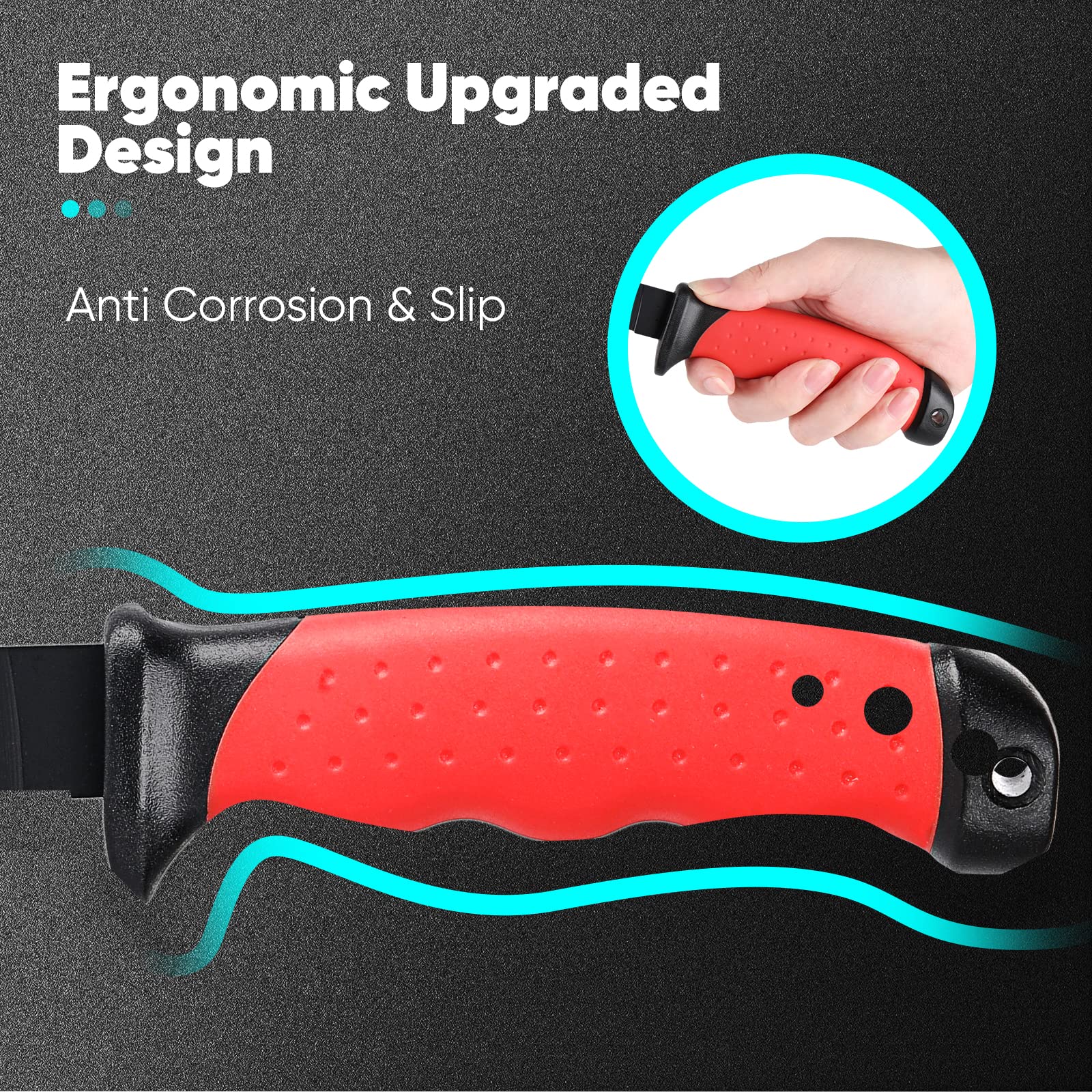 Premium Fishing Knife and Bait Knife Set - 2-Piece Outdoor Fishing Tools with Fillet Knife & Fishing Pliers (Red/Black) - Ideal for Freshwater & Saltwater Fishing, Camping, and Outdoor Adventures