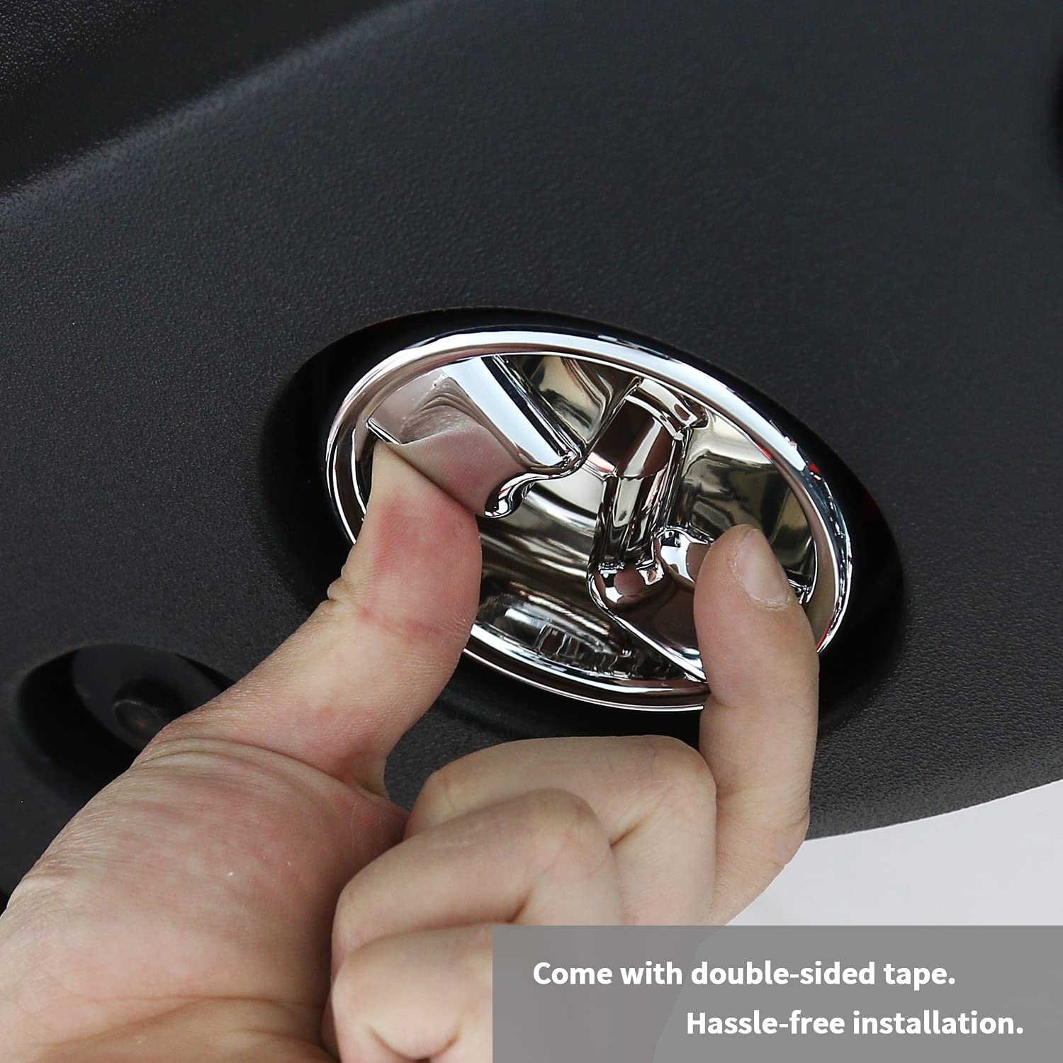 2007-2018 Jeep Wrangler JK JKU 2/4 Door Roof Top Mounting Knob Screw Cover - Chrome Interior Accessories for Hardtop & Soft Top Installation & Protection