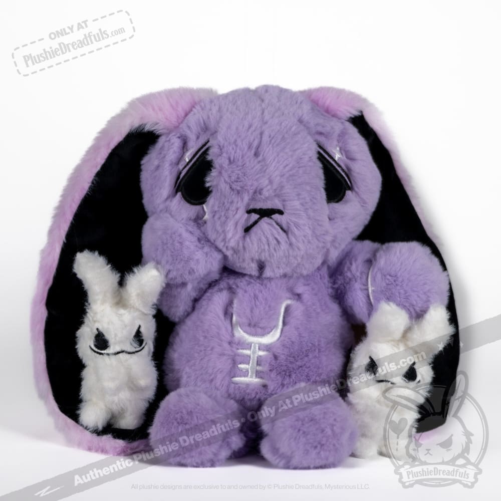 Plushie Dreadfuls Anxiety Rabbit Stuffed Animal - Purple Limited Edition Plush Toy for Stress Relief & Comfort | Perfect for Anxiety Support, Therapy, and Cuddling