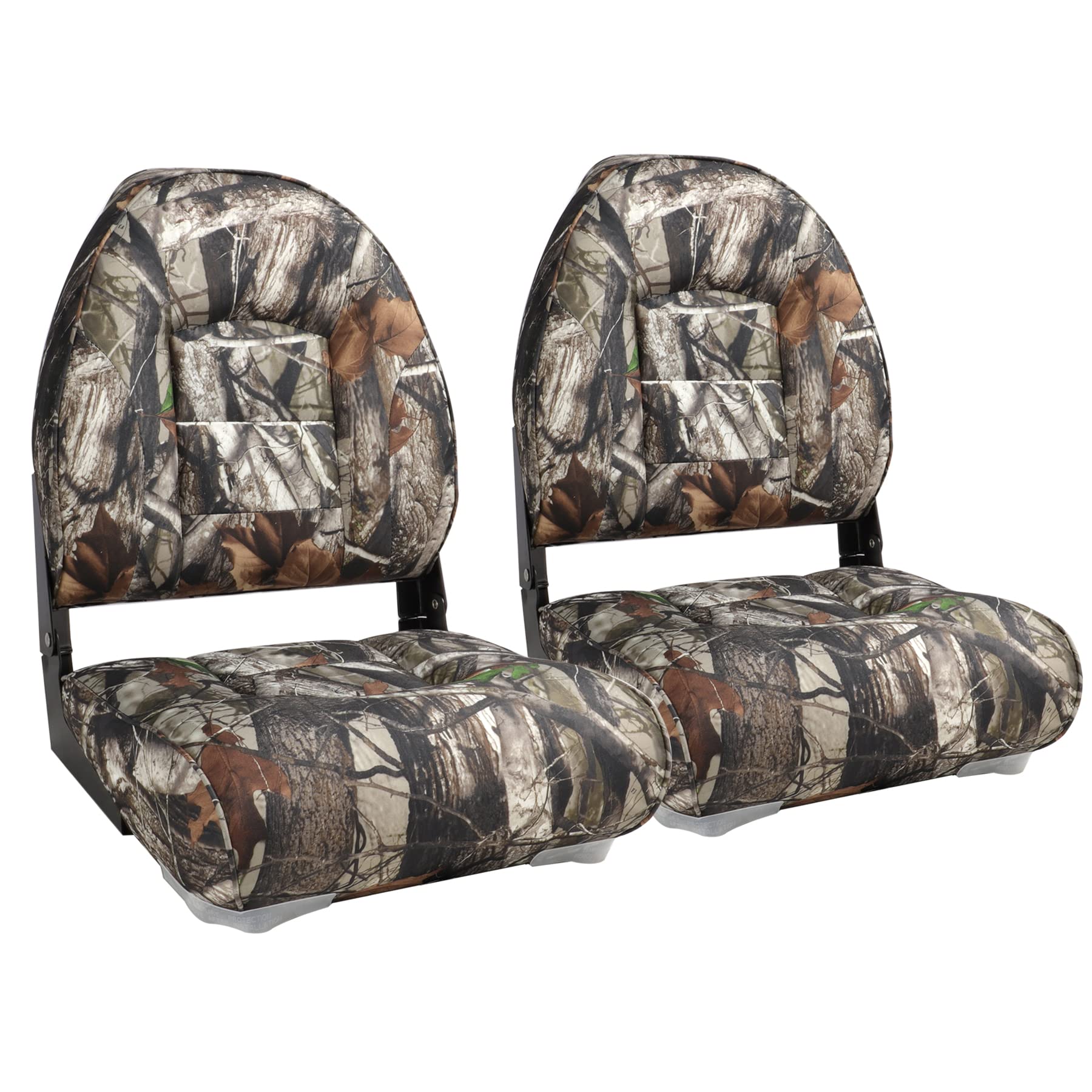 NORTHCAPTAIN High Back Folding Fishing Boat Chair with Stainless Steel Hardware - Camouflage Design (Set of 2) - Comfortable & Durable for Fishing, Boating, and Outdoor Adventures