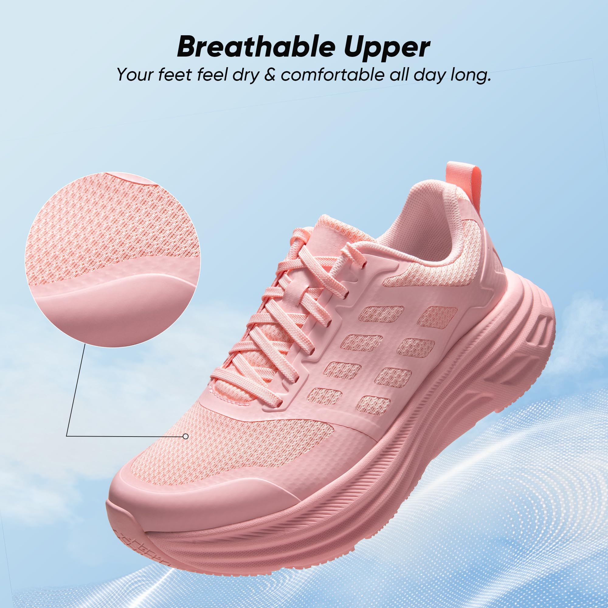 NORTIV 8 Women's Walking Shoes - Cushioned Running Tennis Sneakers with ActiveFloat Technology, Non-Slip Comfortable Breathable Gym Workout Shoes for Women - Perfect for Walking, Running, Gym Training & Casual Wear