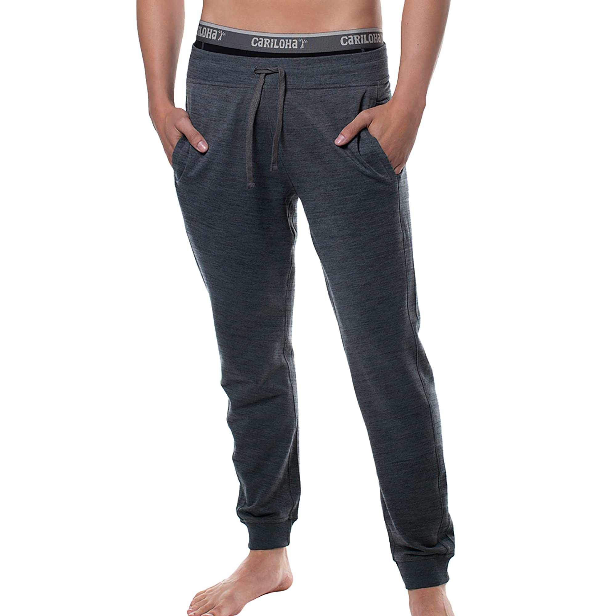 Cariloha Bamboo-Viscose Jogger Pants for Men - Moisture Wicking Athletic Lounge Pants in Carbon Heather - Perfect for Running, Yoga & Casual Wear