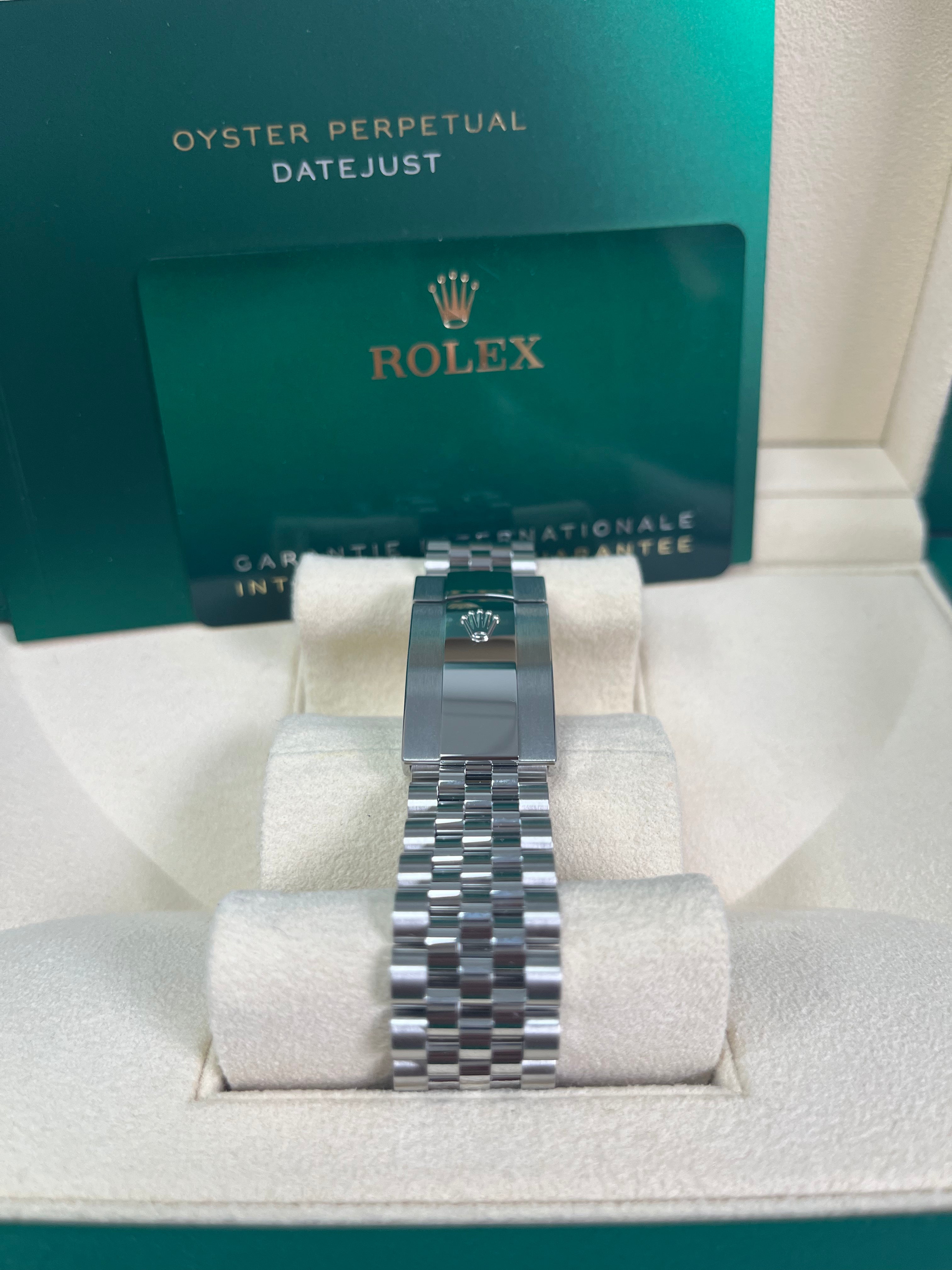 Rolex Steel Datejust 36 Watch with Diamond Bezel - Aubergine Purple Diamond Roman VI & IX Dial - Jubilee Bracelet (Ref #126284rbr) | Luxury Timepiece for Men & Women, Perfect for Formal Events, Business Meetings & Special Occasions