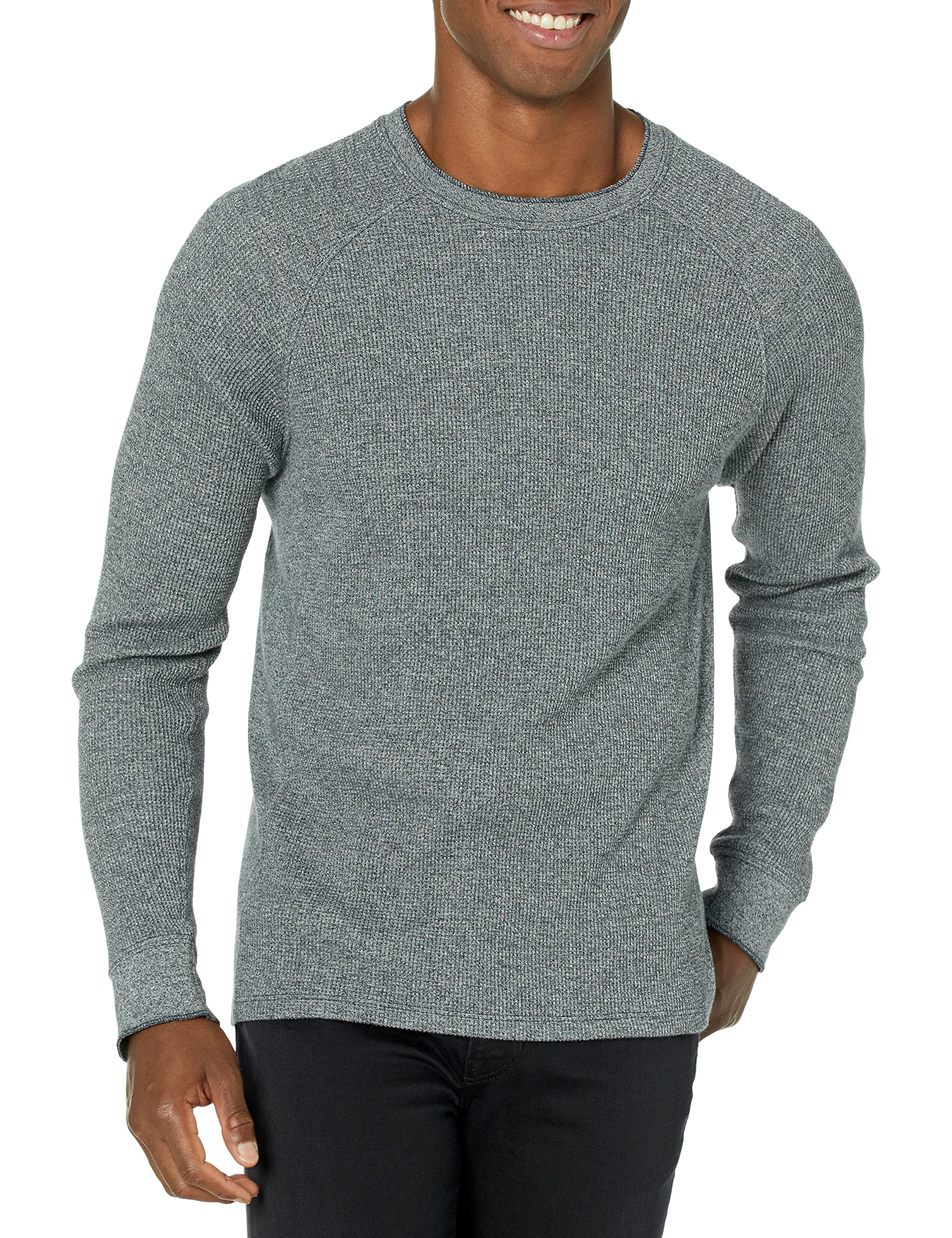 Vince Men's Mouline Thermal Crew Neck Sweater - Soft & Warm Winter Knit Pullover for Casual & Office Wear | Cold Weather Layering Essential