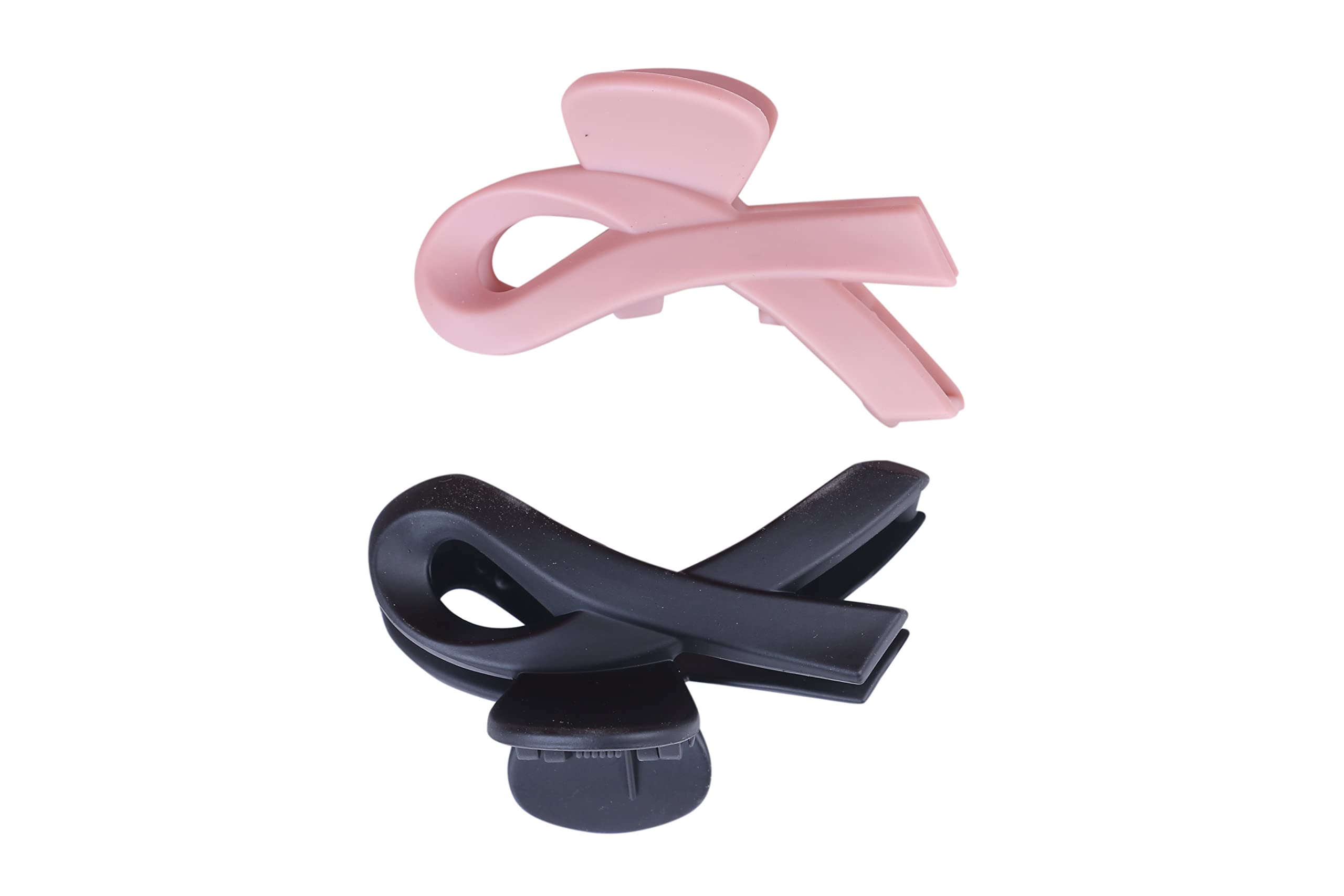 DENICRAAS 6-Pack Matte Hair Claw Clips for Women - Non-Slip Strong Hold Hair Clips for Thin, Thick & Curly Hair - Half Knot Design (Random Colors) | Perfect for Ponytails, Buns & Everyday Hairstyles