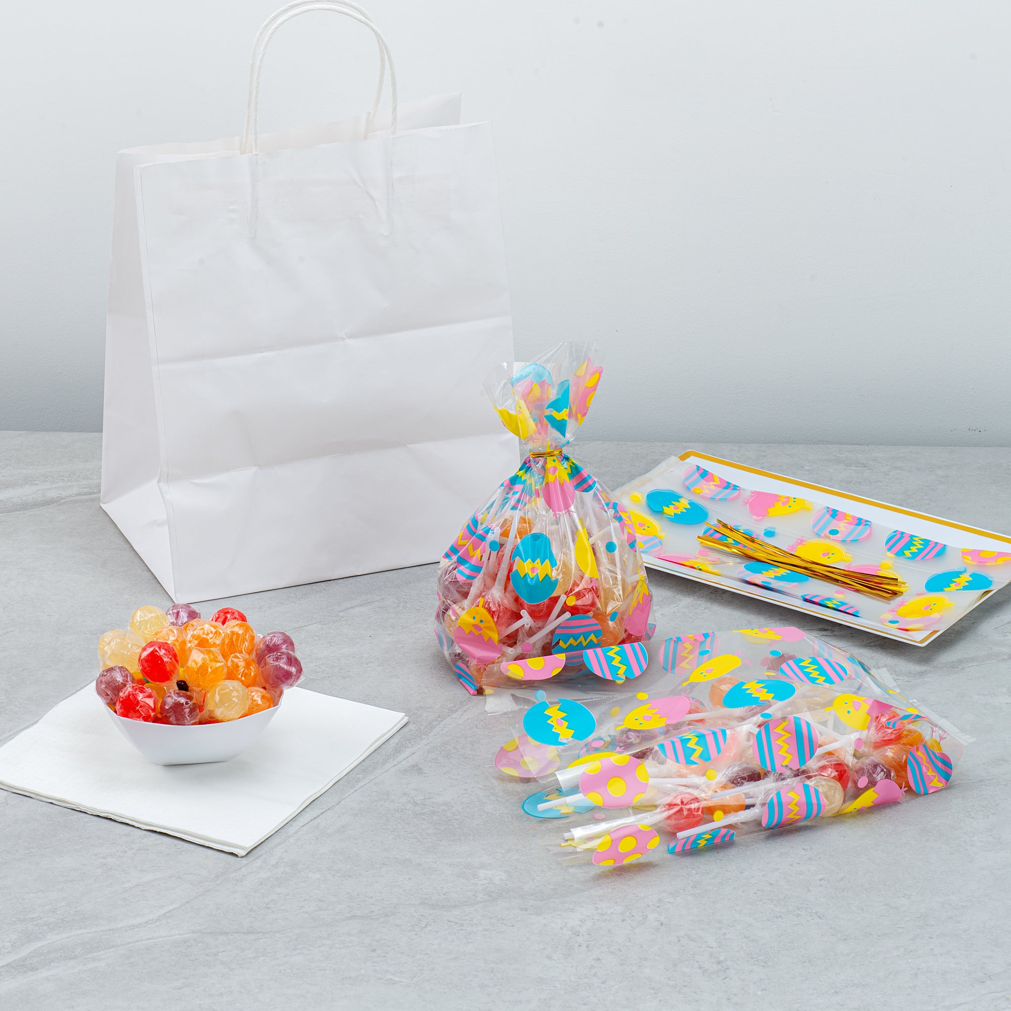 Easter Chick Plastic Candy Bags - Gusseted 5x3x11 Inches - 4000 Count Bulk Box for Easter Treats, Party Favors & Holiday Candy Packaging