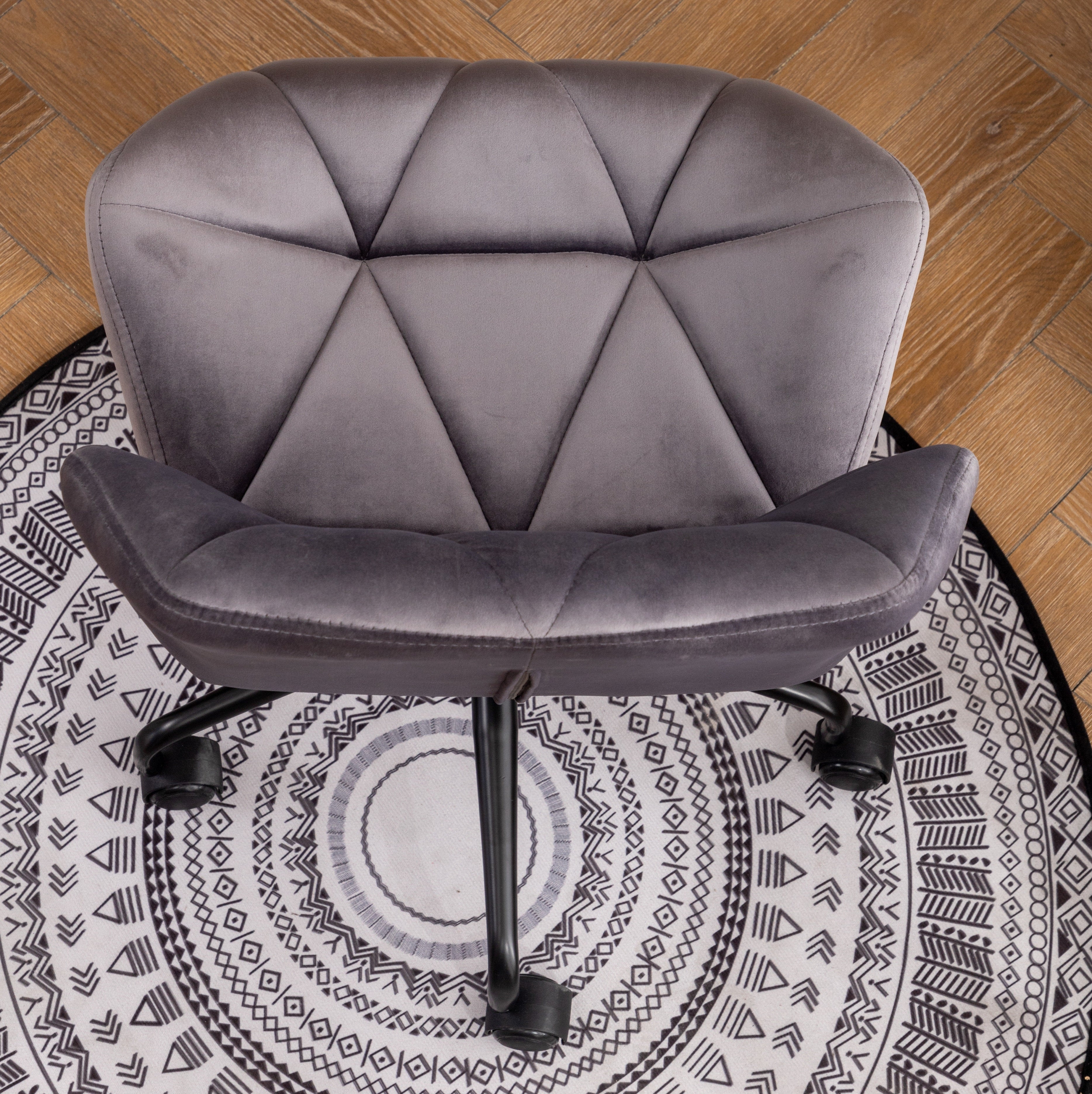 Roundhill Furniture Eldon Diamond Tufted Adjustable Swivel Office Chair - Ergonomic Executive Desk Chair with Lumbar Support for Home & Office Workspace
