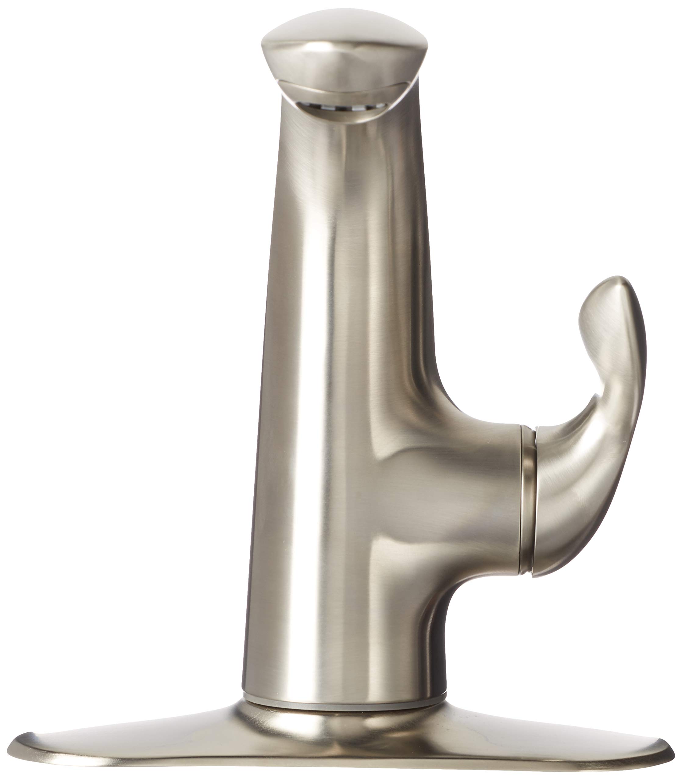 KOHLER 5313-4-BN Refinia Single-Hole Bathroom Sink Faucet in Vibrant Brushed Nickel - Modern Waterfall Spout for Bathroom Vanity & Powder Room Upgrade