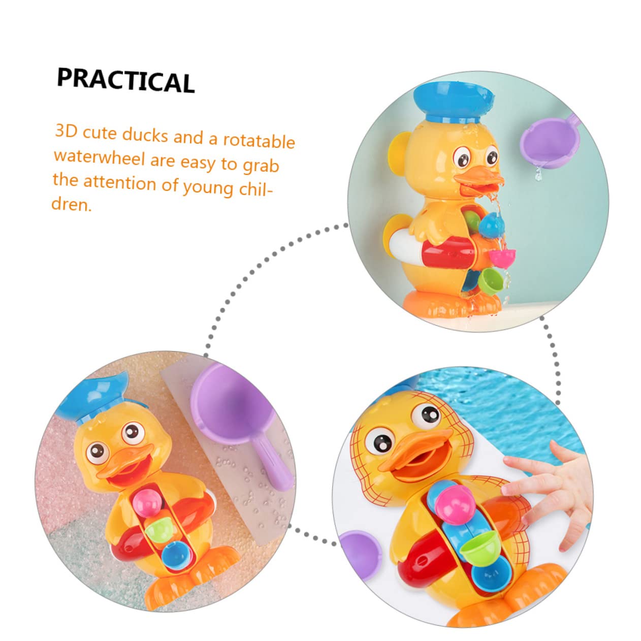 FAVOMOTO 3 Sets Duck Bath Toys for Babies - Rotating Sprinkler Tub Toys for 1-3 Year Olds, Fun Bath Time Water Play for Toddlers & Kids, Perfect for Bathtub, Pool and Outdoor Water Activities
