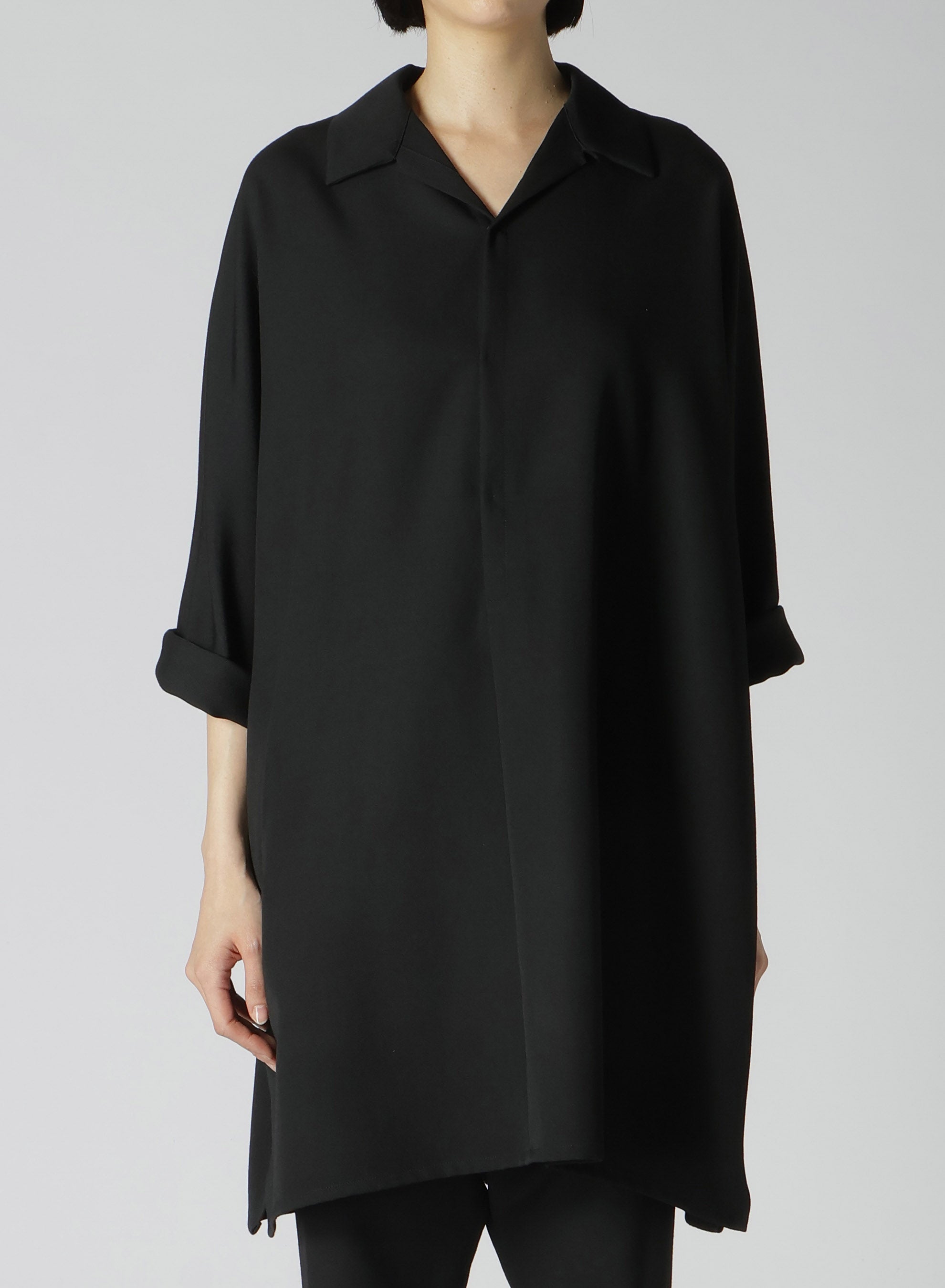 2/60 Wool Gabardine Open Collar Dolman Sleeve Dress for Women | Elegant Office & Party Wear | Comfortable & Stylish Outfit