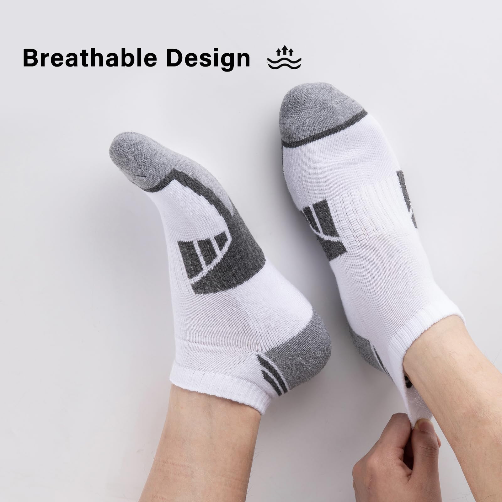 Eallco 8 Pairs Men's Breathable Ankle Socks - Low Cut Athletic Socks for Men Size 10-13 - Perfect for Running, Gym & Casual Wear