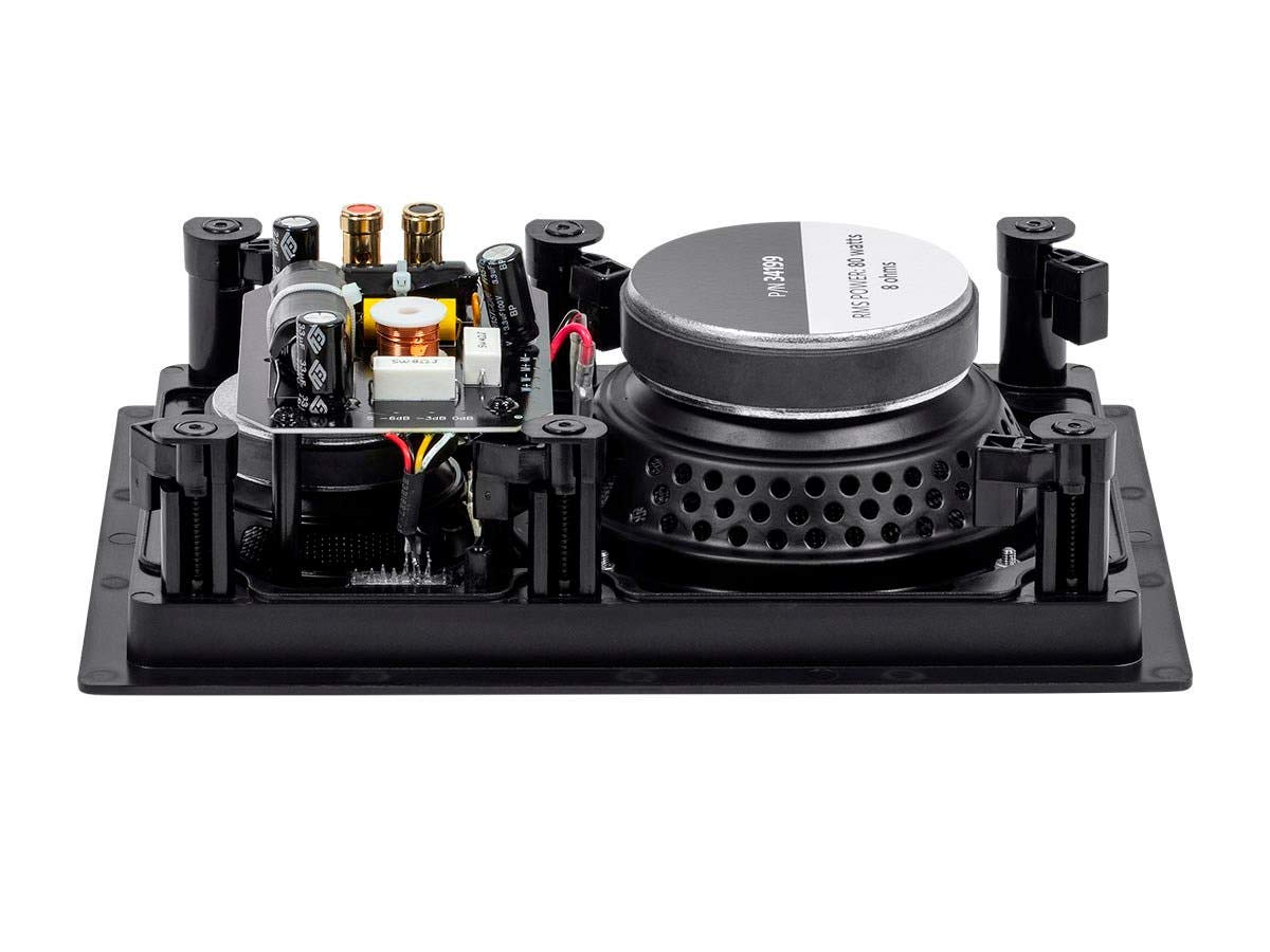 Monoprice Alpha Series 6.5-Inch 3-Way Carbon Fiber In-Wall Speakers (Pair) with Magnetic Grille - Black | Premium Home Theater & Surround Sound System for Living Room, Basement, and Office