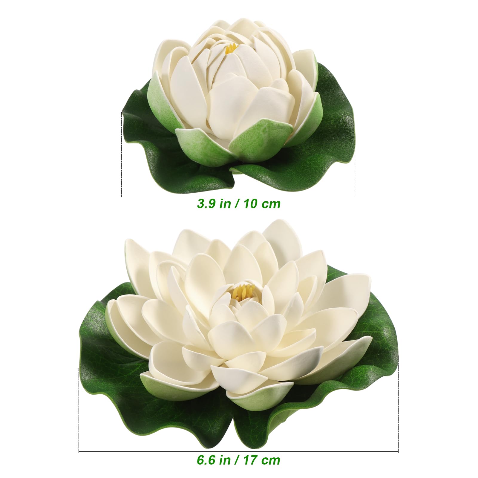 6Pcs Artificial Water Lilies - Realistic Fake Lily Pads for Garden Ponds, Aquariums & Pool Decor | Floating Pond Plants for Water Features, Wedding Centerpieces & Backyard Landscaping