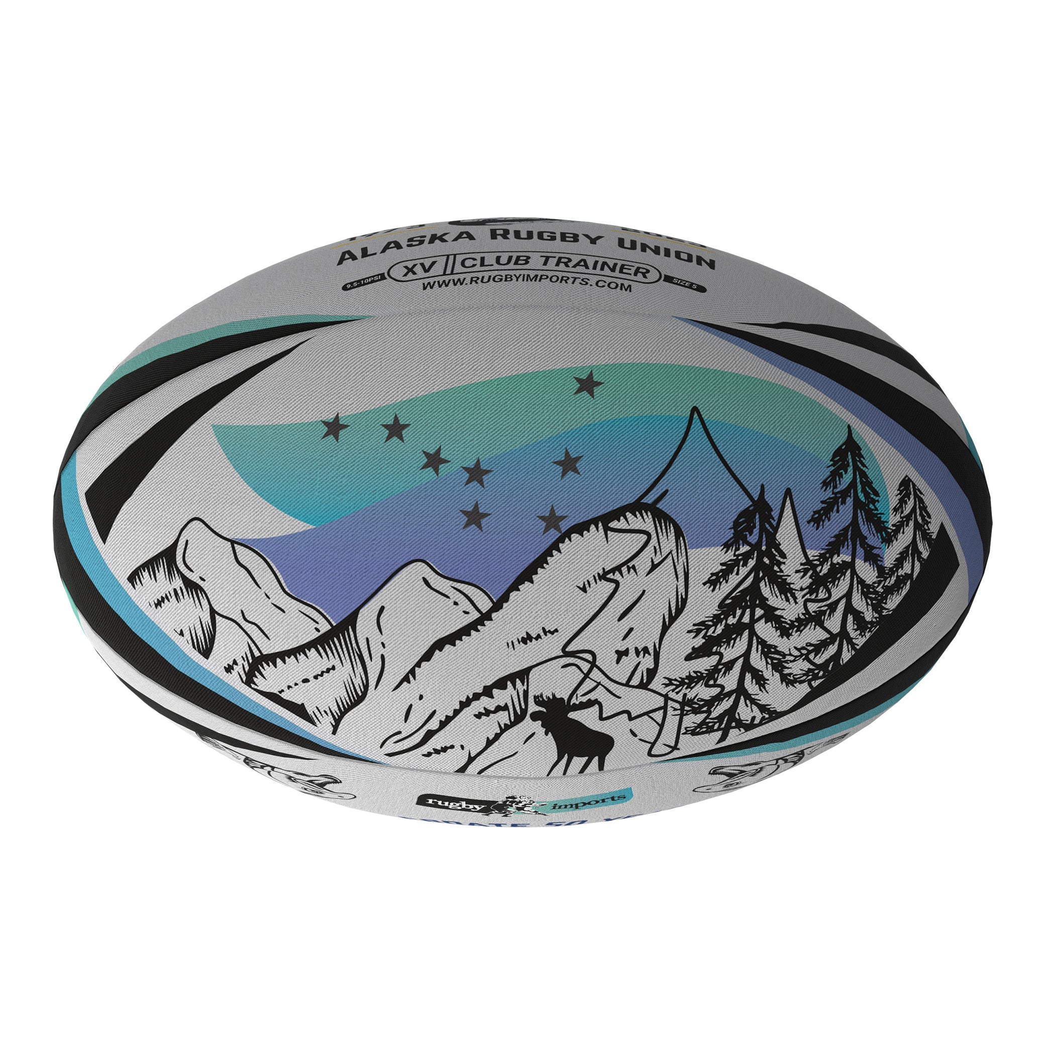 Alaska Rugby Union XV Club Trainer Ball - Official Match & Training Rugby Ball for Rugby Clubs, Schools, and Teams | Perfect for Practice, Games, and Sports Drills