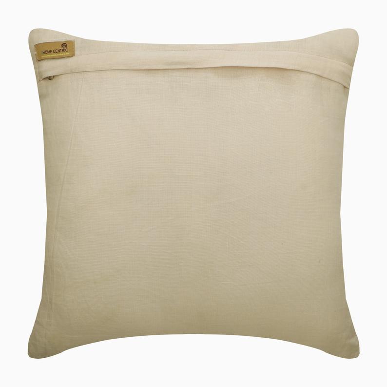 Beige Linen Throw Pillow Cover with Magnet Closure - Home Decor for Sofa, Bed, Couch | Cozy Living Room & Bedroom Accent Pillow