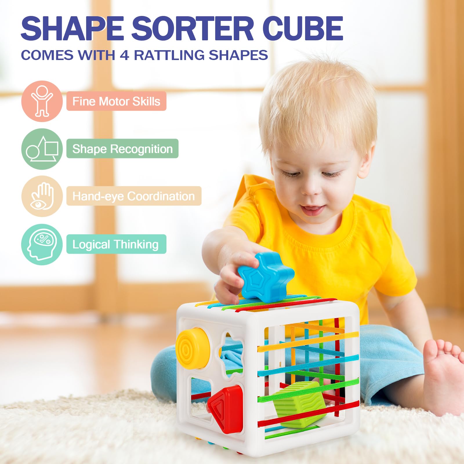 Montessori Baby Toys 6-12 Months - 5-in-1 Learning Set for Toddlers | Playtime & Travel Essentials