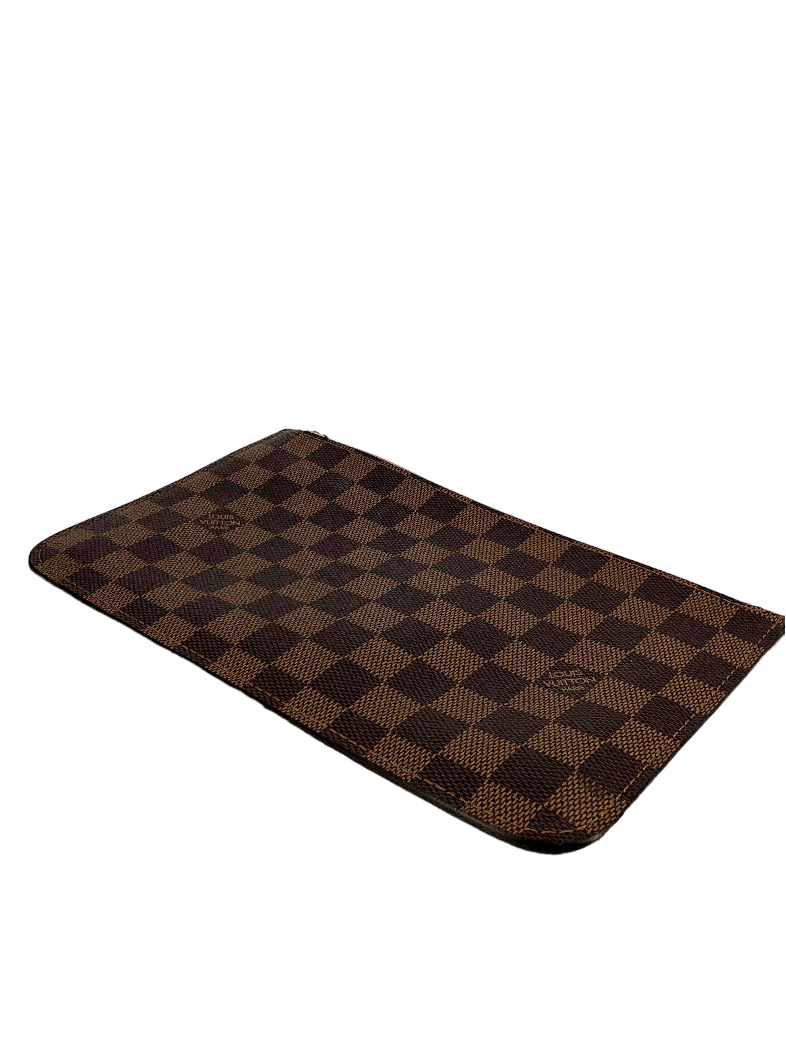 Authentic LOUIS VUITTON Damier Ebene Neverfull MM Pochette Crossbody Bag - Luxury Handbag for Women, Perfect for Work, Travel & Everyday Use