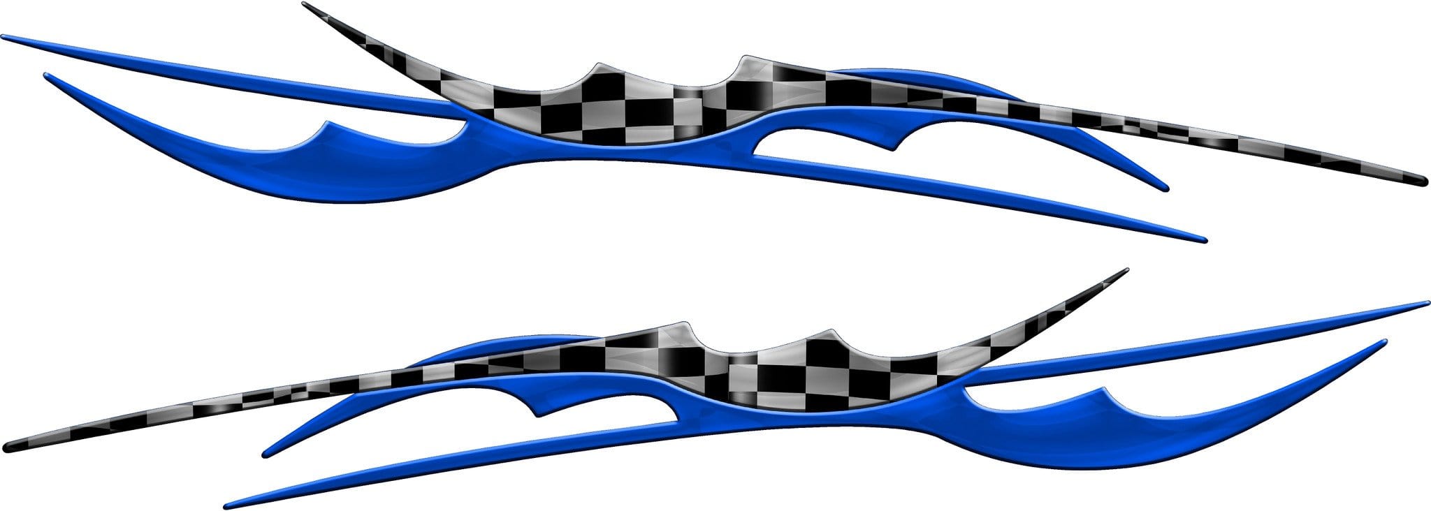 High-Quality Blade Checkers Decal Stripes for Cars, Trucks & Semi Trailers - Durable Vinyl Decals for Vehicle Customization & Racing Style Enhancement