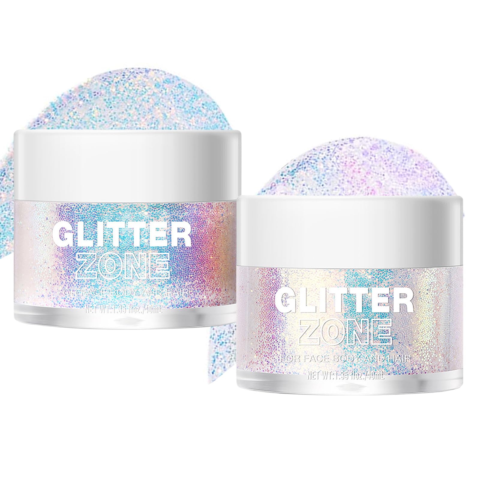 40ml Glitter Body Gel for Face & Hair - Shimmer Makeup for Festivals, Parties & Cosplay - Long Lasting Sparkle Gel for Face, Body & Hair (Great for Halloween, Raves & Costume Events)
