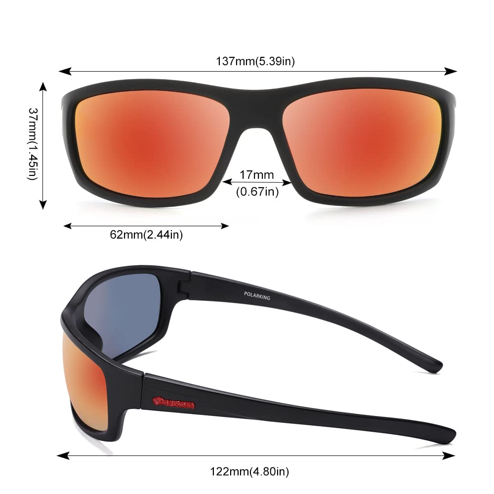 Polarized Sport Sunglasses for Men - Matte Finish UV400 Protection Mirrored Lens - Running, Cycling, Fishing & Outdoor Activities