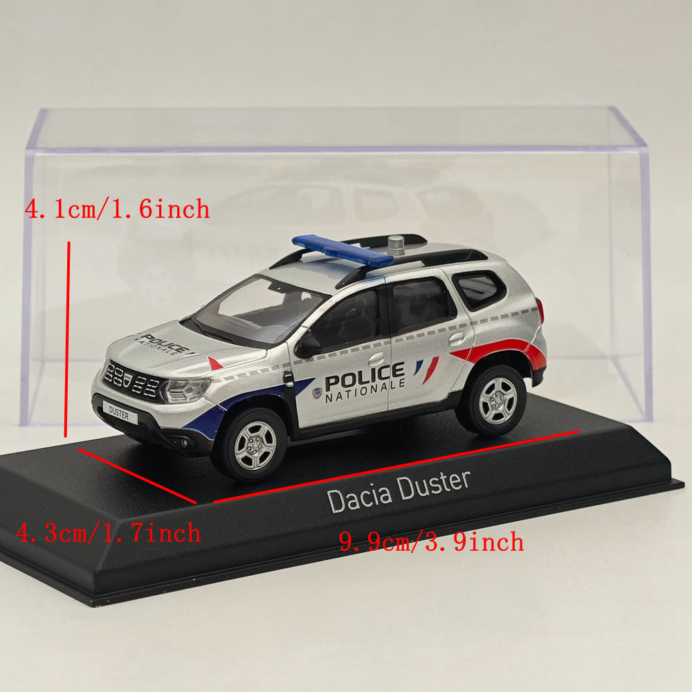 1/43 Scale Norev Dacia Duster Police Nationale 2021 Silver Diecast Model Car - Limited Edition Collectible for Display & Gifting