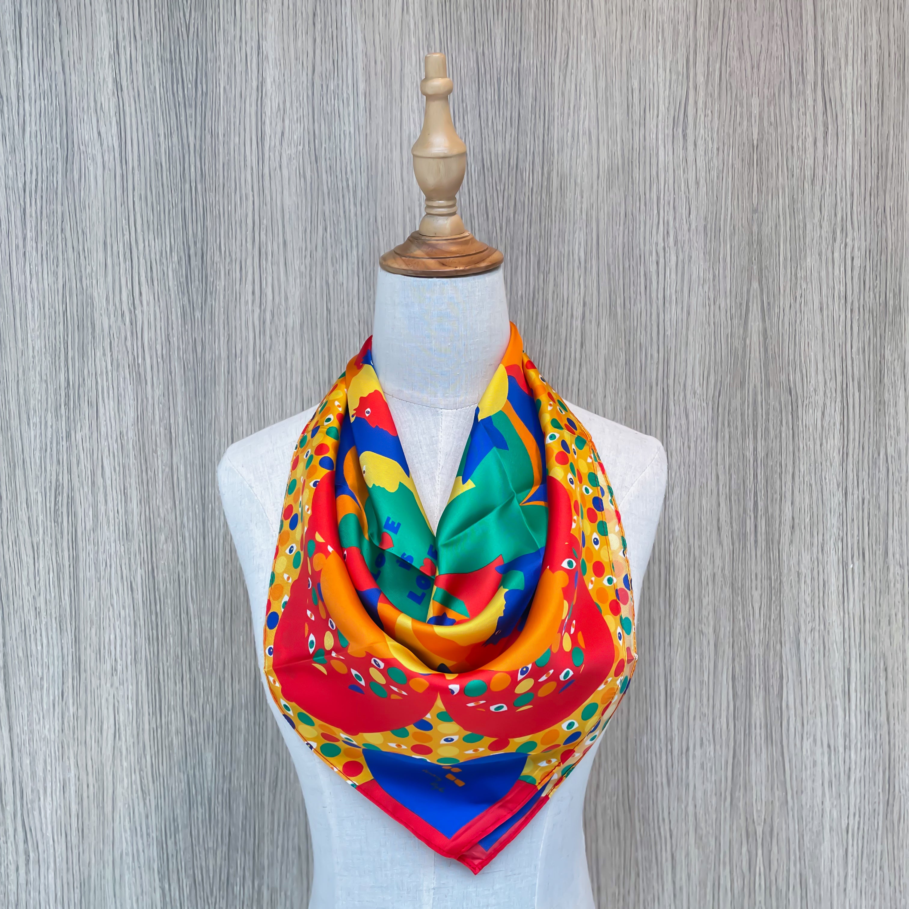 Love Rules the World 100% Pure Silk Scarf - Elegant Fashion Accessory for Women, Perfect for Weddings, Parties & Special Occasions