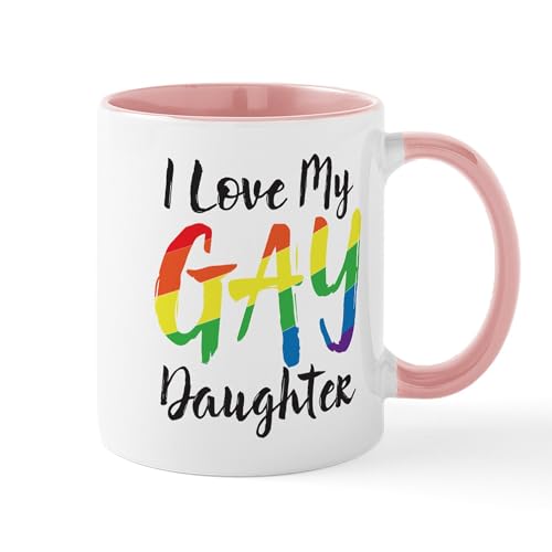 White/Pink Inside - I Love My Gay Daughter Mug