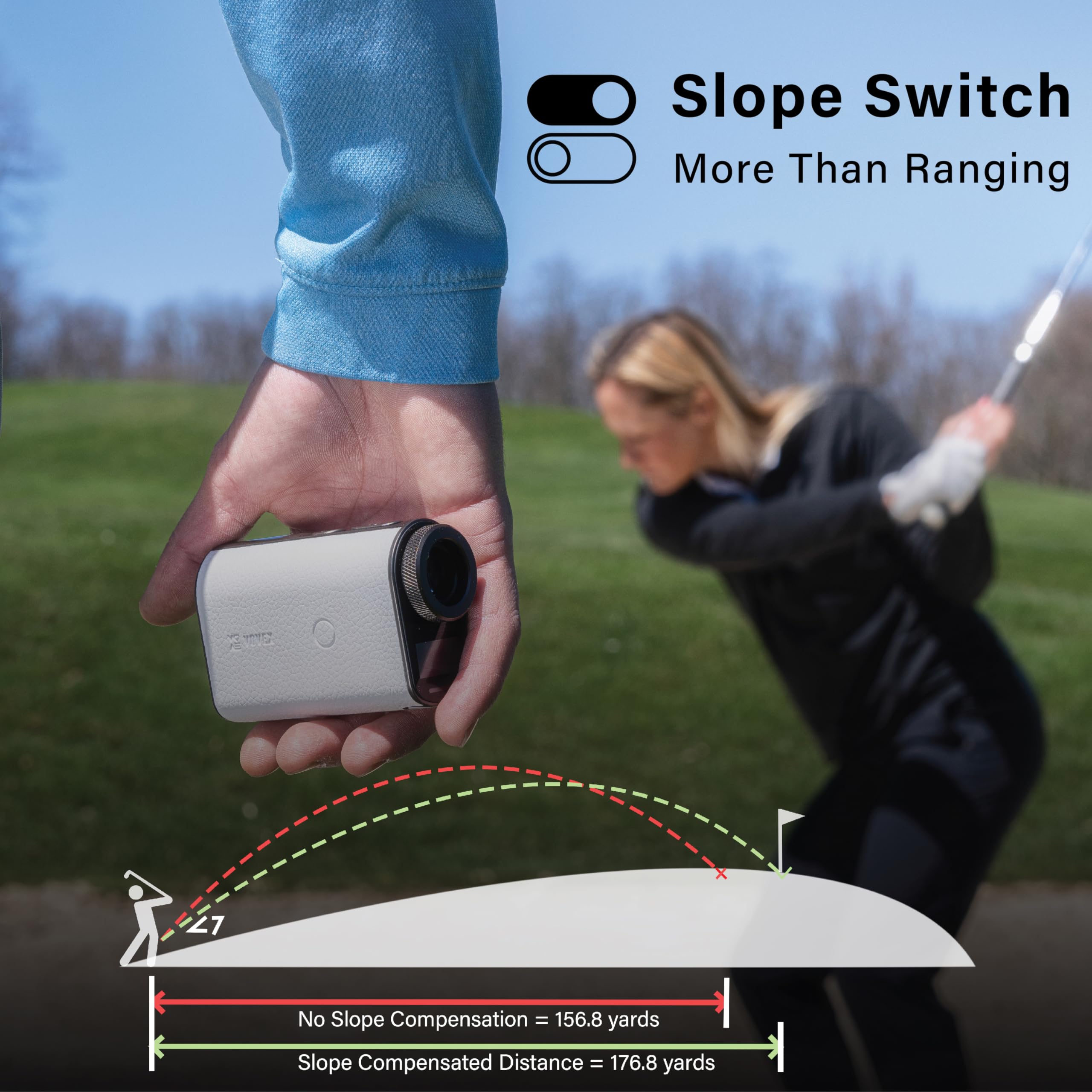VOVEX Bloom Series 1 Golf Rangefinder with Slope - 1000 Yards Laser Distance Finder, 6X Magnification & Fast Flag Lock Vibration - Rechargeable Magnetic Golf Accessory for Precise Yardage Measurement on the Course | Perfect for Tournament Play & Practice Rounds