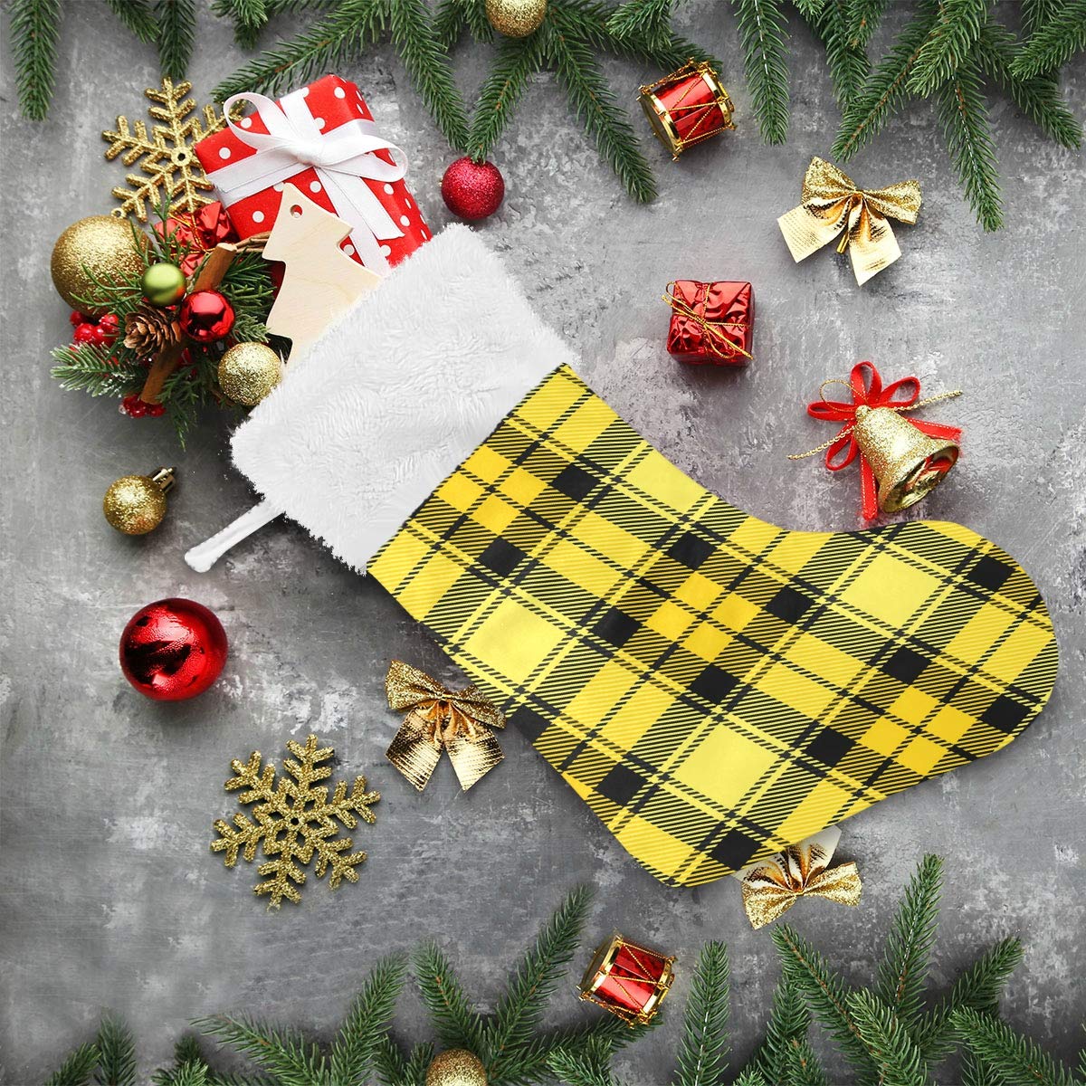 Festive Plaid Christmas Stockings - 17