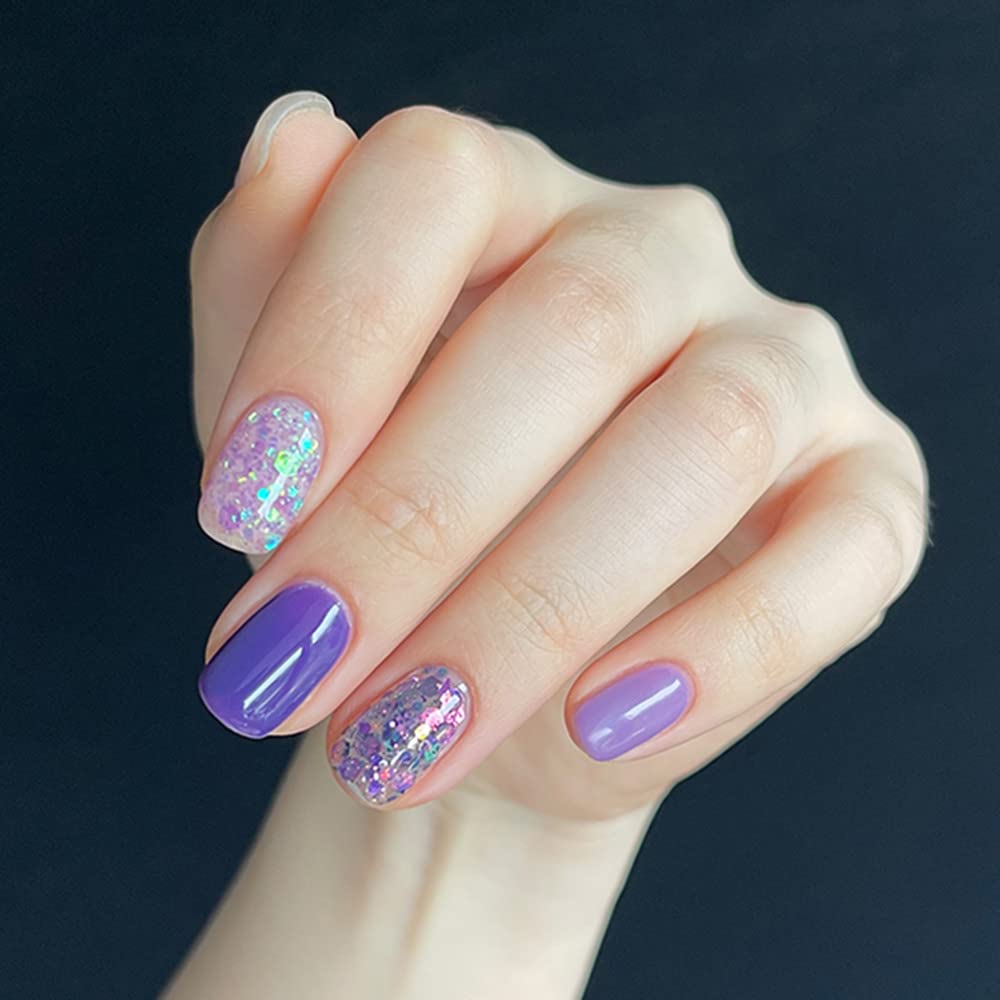 VidaRosa Holographic Chameleon Glitter Gel Nail Polish Set - 12 Iridescent Colors with Big Sequins, Semi-Permanent UV LED Manicure Gel for Nail Art & Design | Perfect for Salon, Home Use & Special Occasions