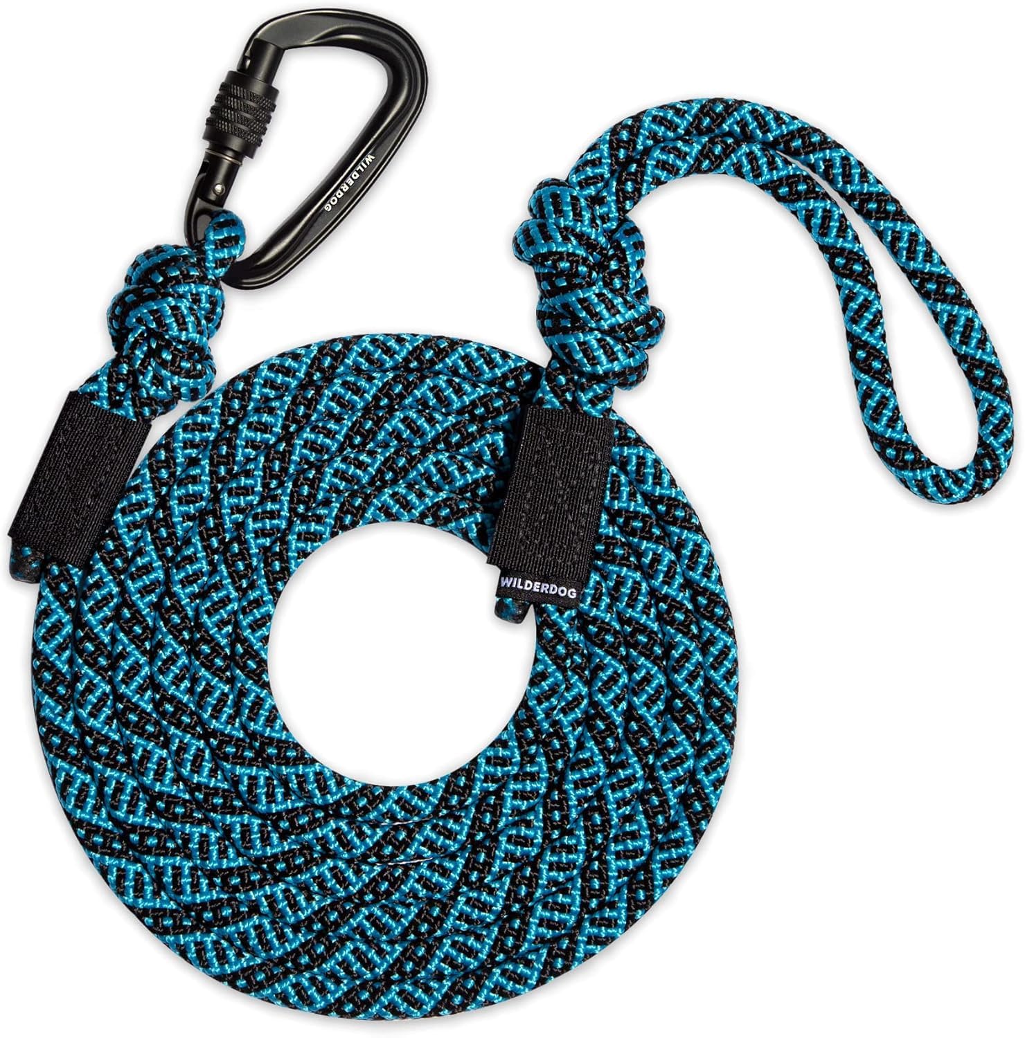 Wilderdog Heavy Duty Carabiner Climbing Rope Dog Leash - 10ft Durable Leash for Medium & Large Dogs - Teton Outdoor Adventure Gear - Perfect for Hiking, Camping & Daily Walks
