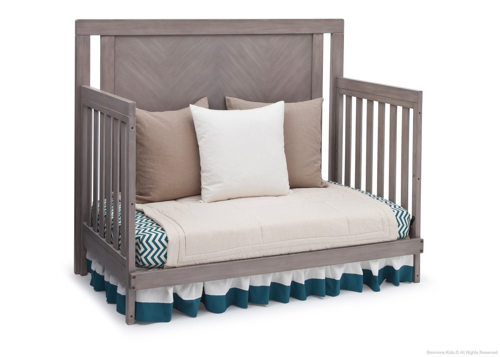 Chevron Crib 'N' More - Stylish Baby Crib with Storage for Nursery, Perfect for Newborns & Toddlers - Ideal for Small Spaces & Modern Nurseries