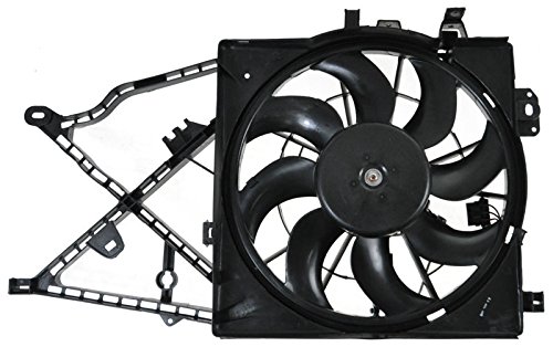 TRQ Rear Radiator Cooling Fan Assembly Replacement for 2001-2002 Saturn L100, 2001-2003 L200, 2001-2005 L300, 2000 LS/LS1/LS2/LW1/LW2/LW200/LW300 - GM3115135 - Perfect for Overheating Prevention & Engine Cooling System Repair