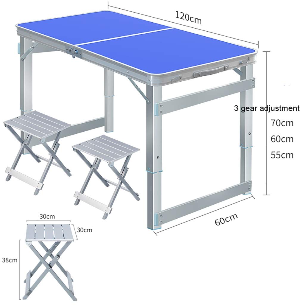 Portable Folding Table and Chair Set (1 Table + 2 Chairs) - Lightweight Outdoor Picnic, Camping, Patio Furniture for Home, Garden, Beach, and Tailgating - Space-Saving Dining & Study Desk (Color B)