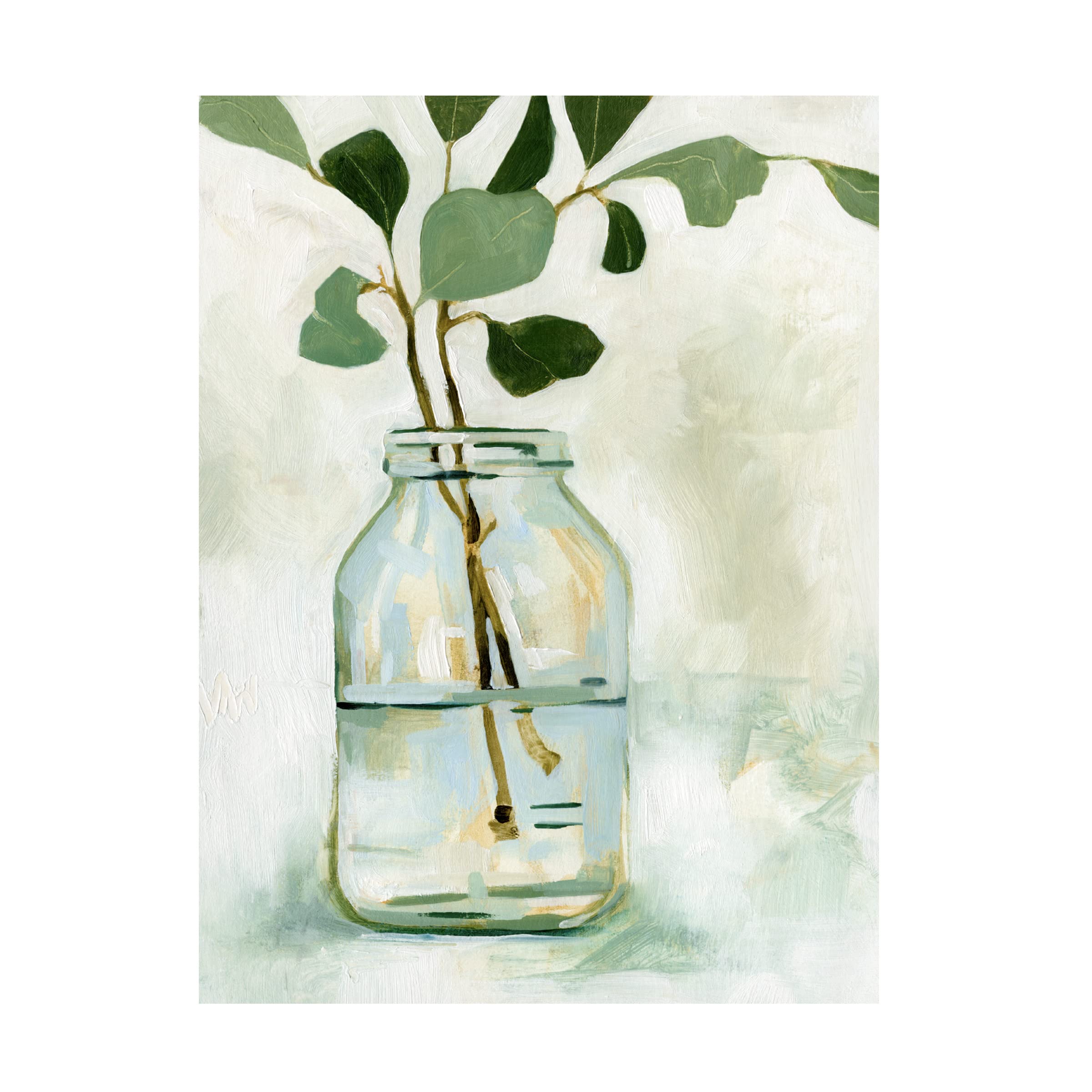 Emma Caroline 'Eucalyptus Branch Still Life II' Canvas Wall Art Print - Modern Botanical Home Decor for Living Room, Bedroom & Office