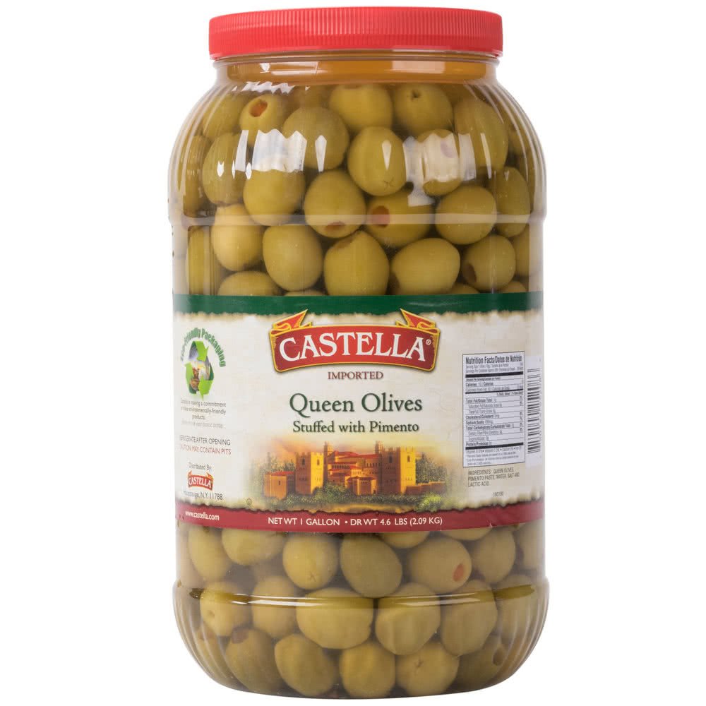 TableTop King Stuffed Queen Olives - 1 Gallon Bulk Size | Premium Pitted Green Olives for Salads, Charcuterie Boards & Mediterranean Recipes