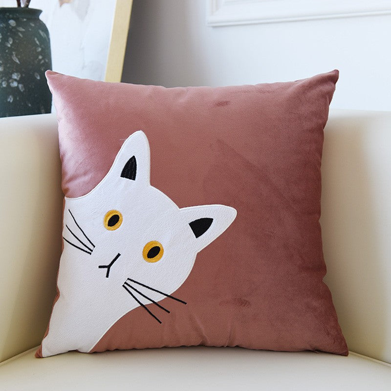 Stylish Modern Decorative Throw Pillows for Sofa & Couch - Cute Cat Pillow Covers for Kids Room Decor - Soft & Comfortable Home Accent Pillows for Living Room, Bedroom, and Nursery